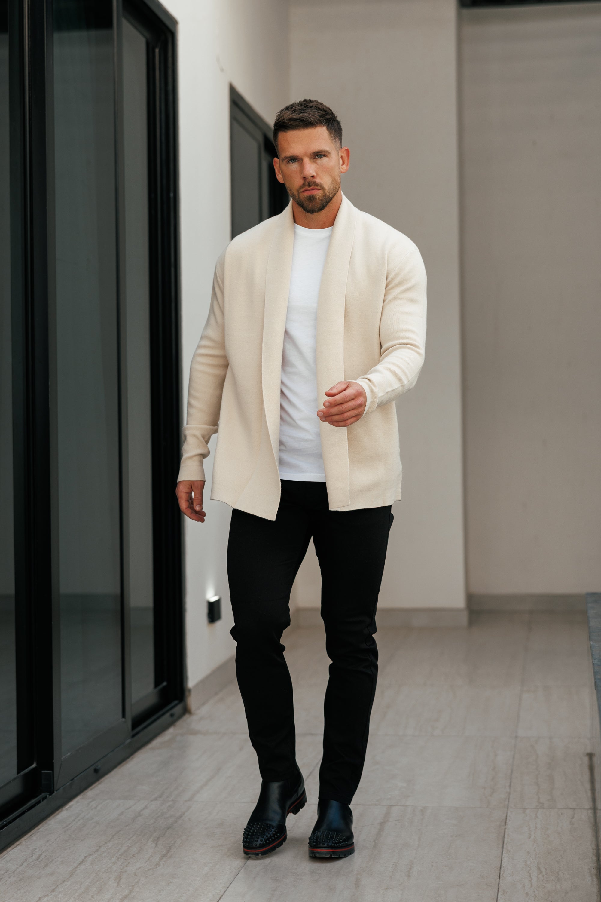 Soft Touch Shawl Cardigan Beige - FSA003