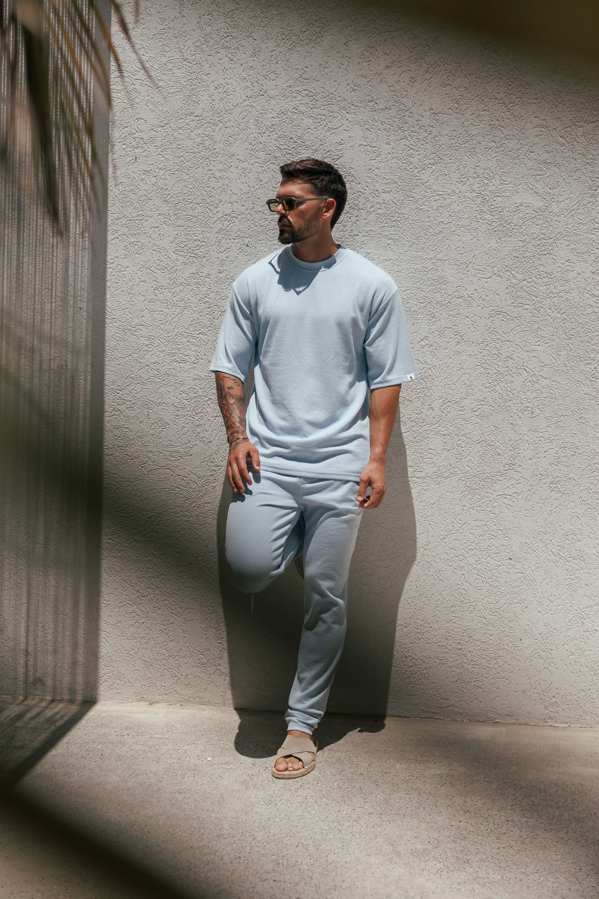 Jersey Cord Slim Light Blue Trousers - FSR090 (PRE ORDER 12TH JUNE)