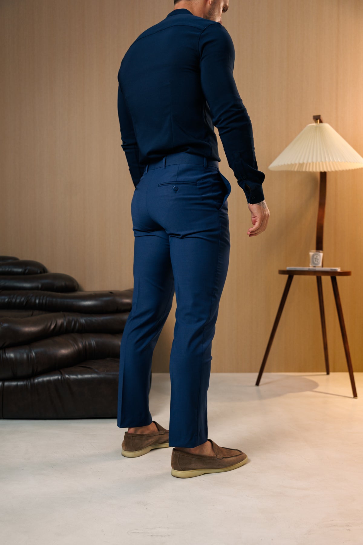 Relaxed Formal Midnight Blue Stretch Trousers - FSTR025 RELAXED