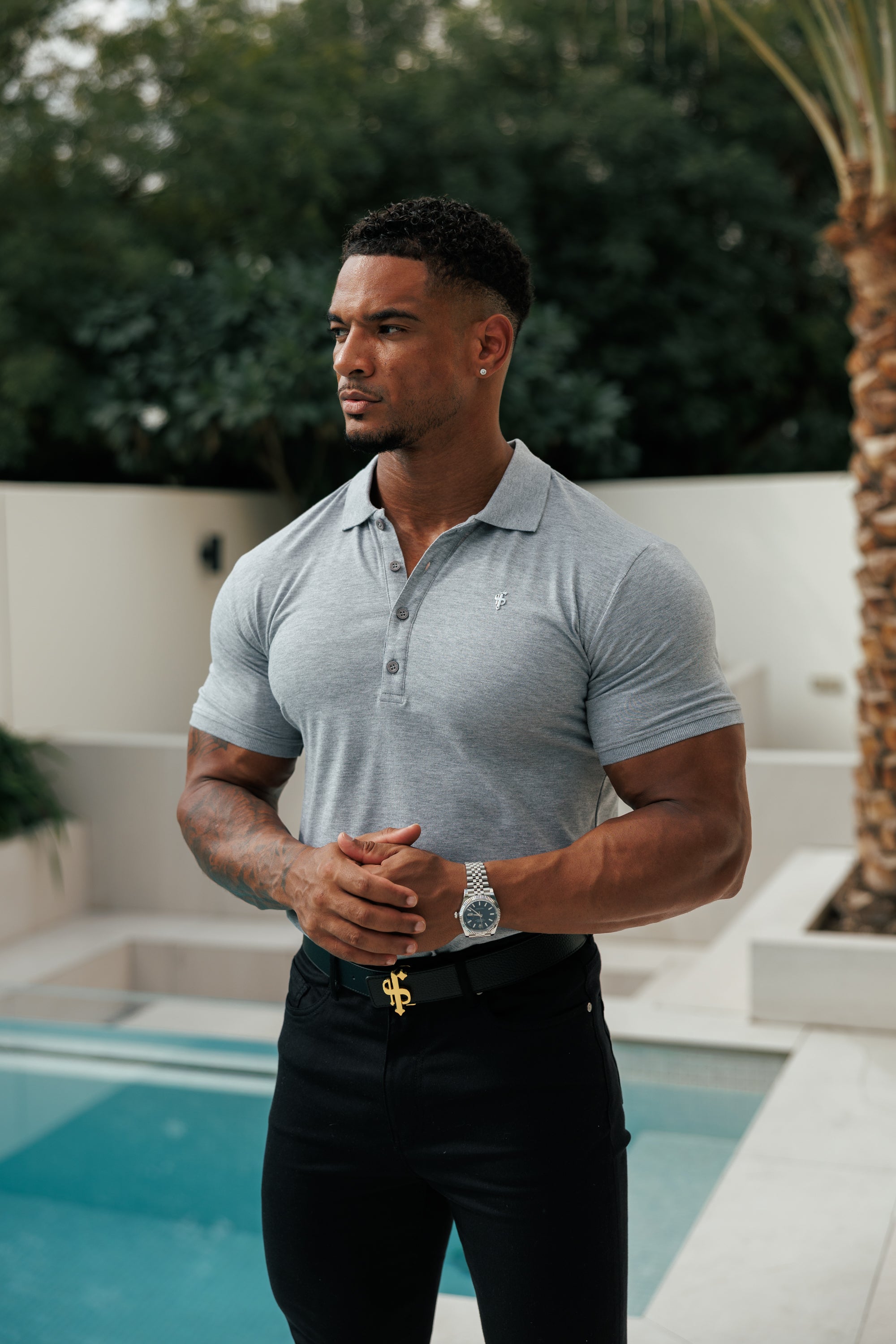 Black / Silver Polo Shirt - FSH1403