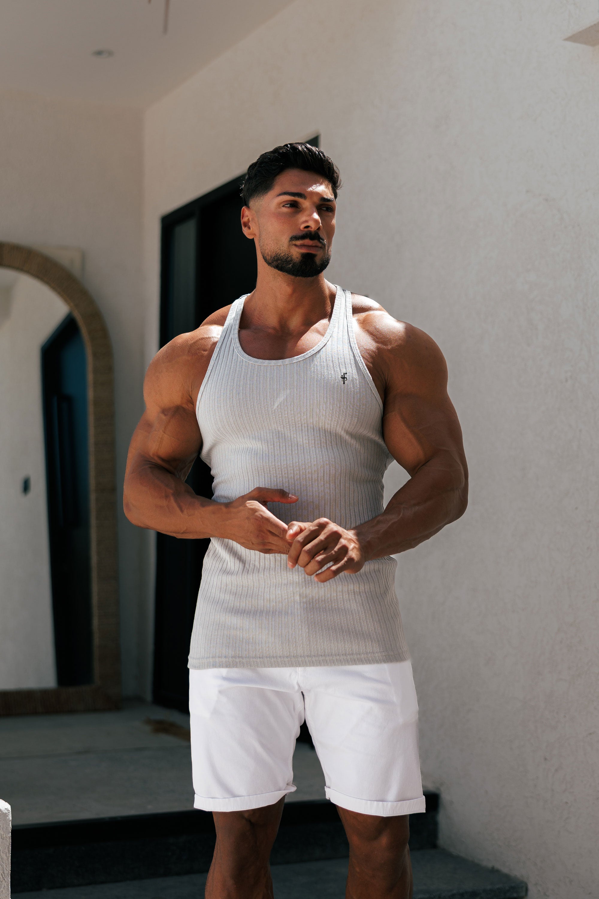 Slim Fit Ecru Chino Shorts - FSH228
