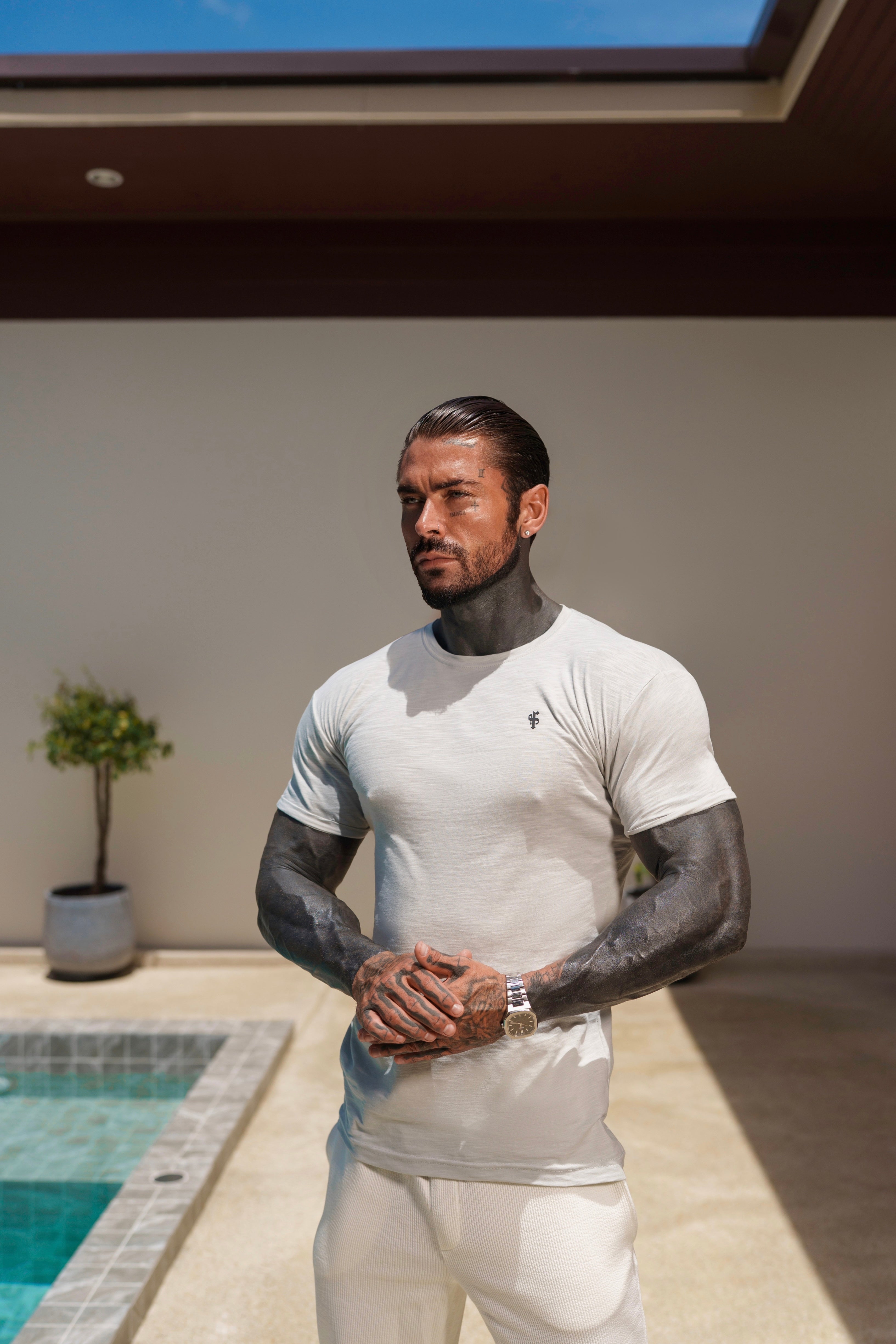 Light Grey Slub Crew T-Shirt - FSH1332