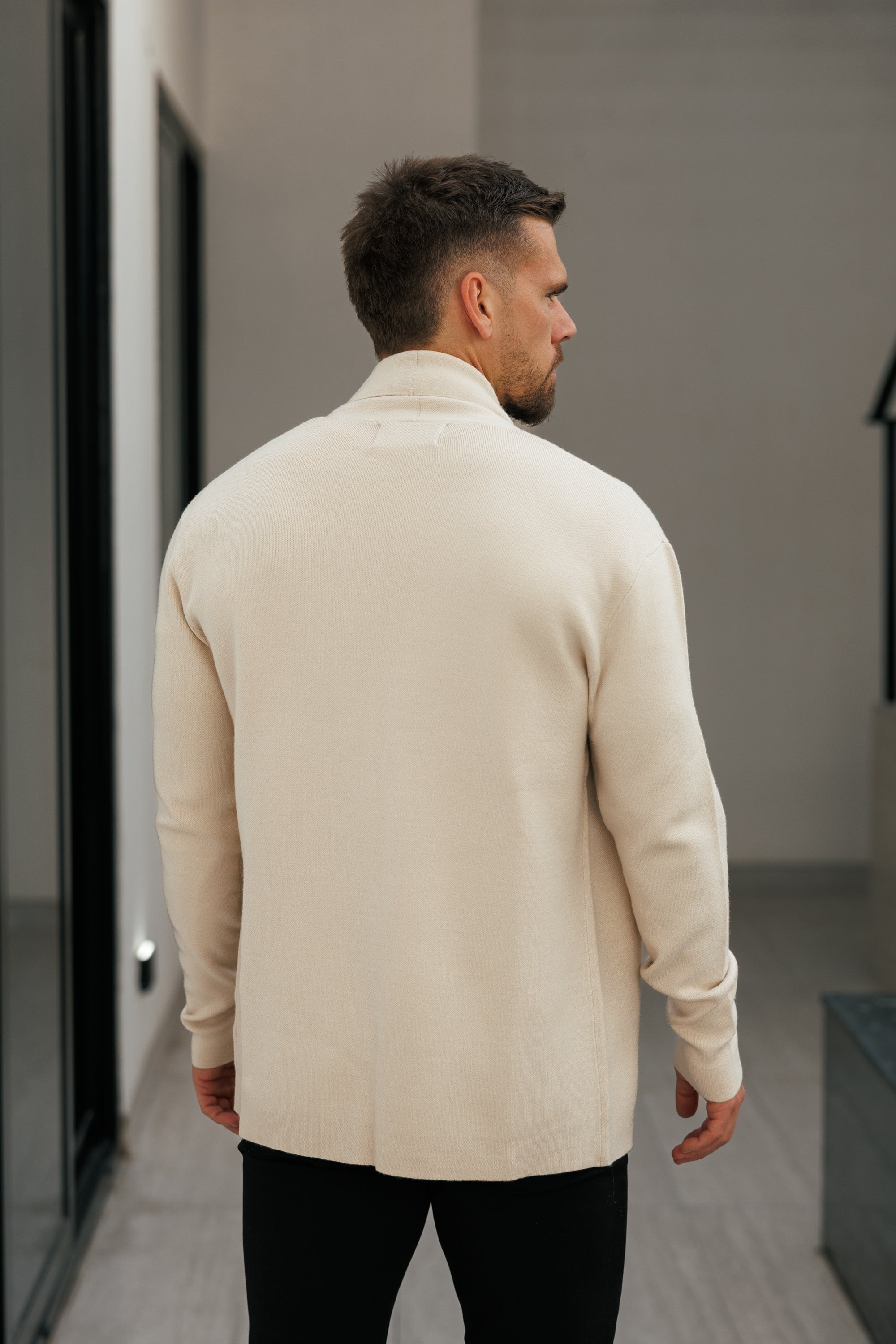 Soft Touch Shawl Cardigan Beige - FSA003