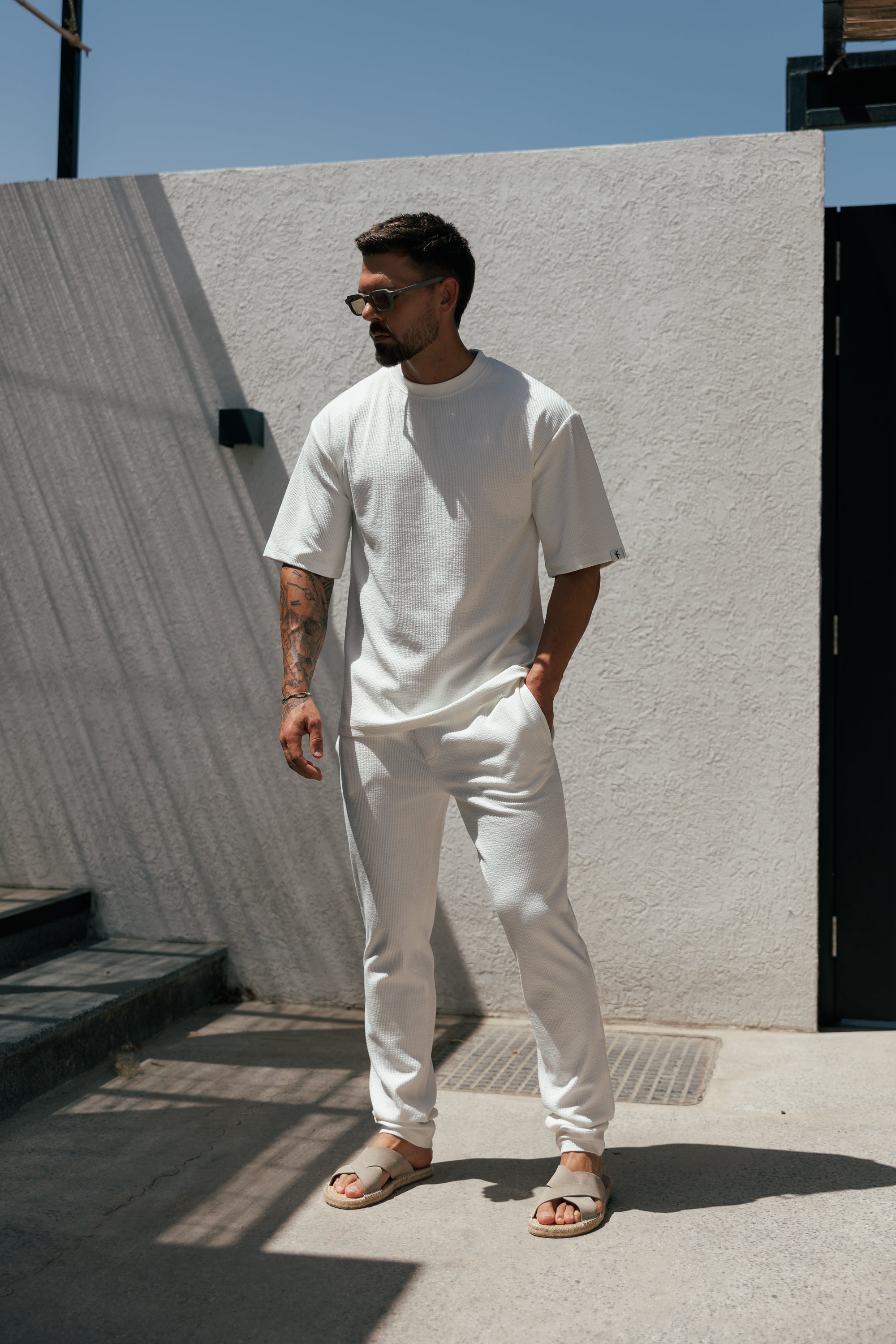 Jersey Cord White Oversized T-Shirt - FSR101 (PRE ORDER 12TH JUNE)