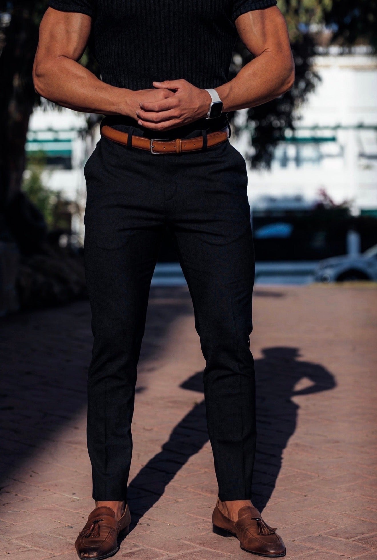 Slim Formal Jet Black Stretch Trousers - FST043 (PRE ORDER 31ST AUGUST)