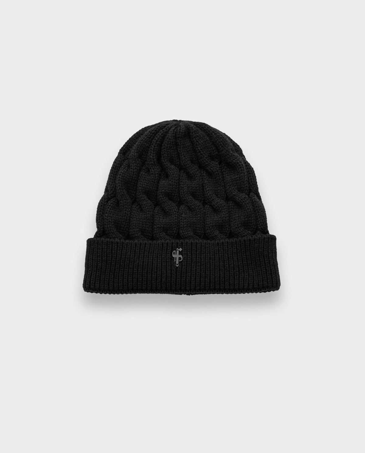 Cable Weave Beanie Hat Black- FSA063