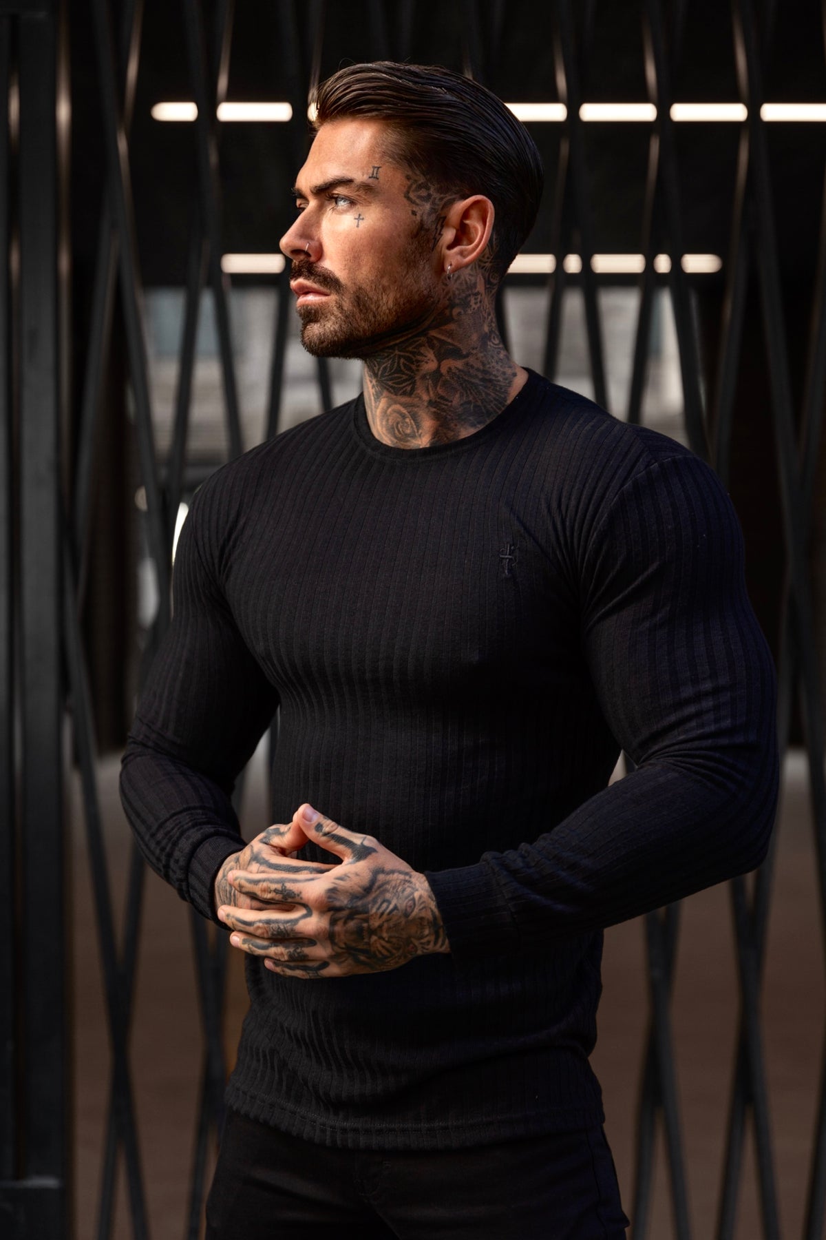 Classic Black Ribbed Knit Jumper With Tonal Embroidery - FSH940 (PRE ORDER 30TH OCTOBER)