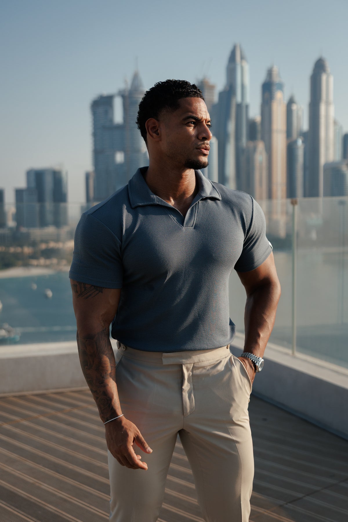 Beige Jersey Cord Revere Polo Short Sleeve - FSR150 Info