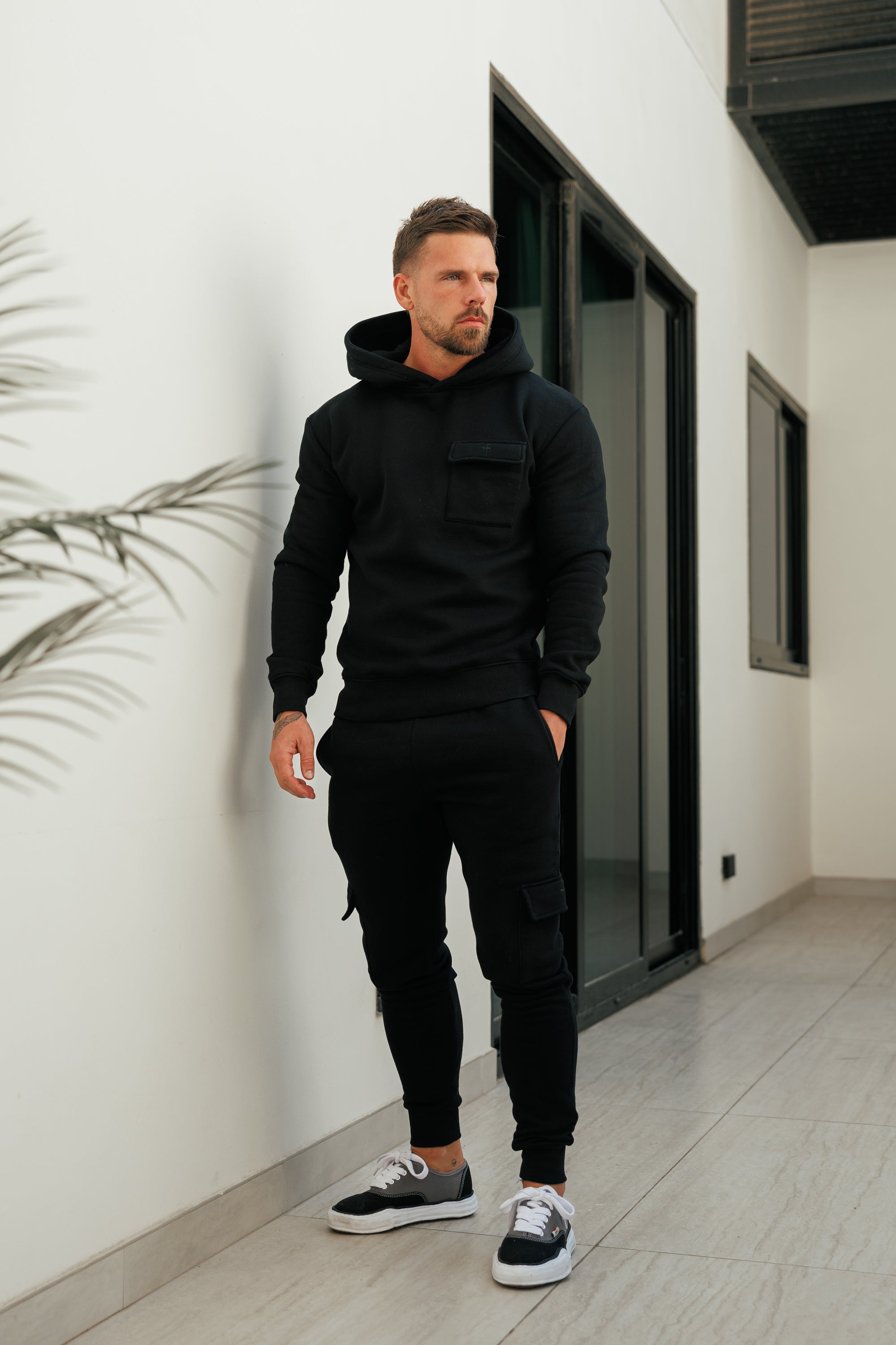 Black Cargo Hoodie - FSR030