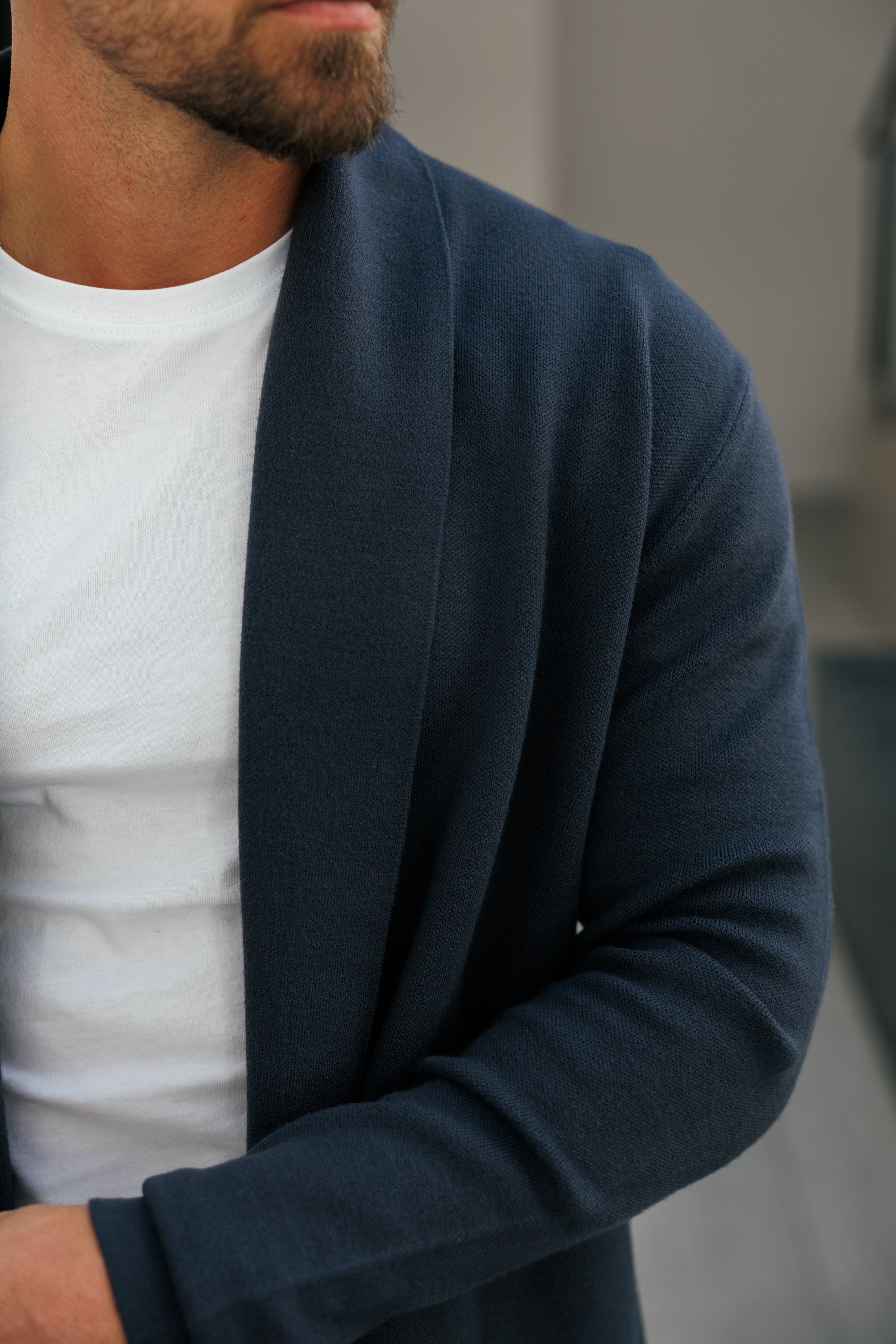 Soft Touch Shawl Cardigan Charcoal - FSA004