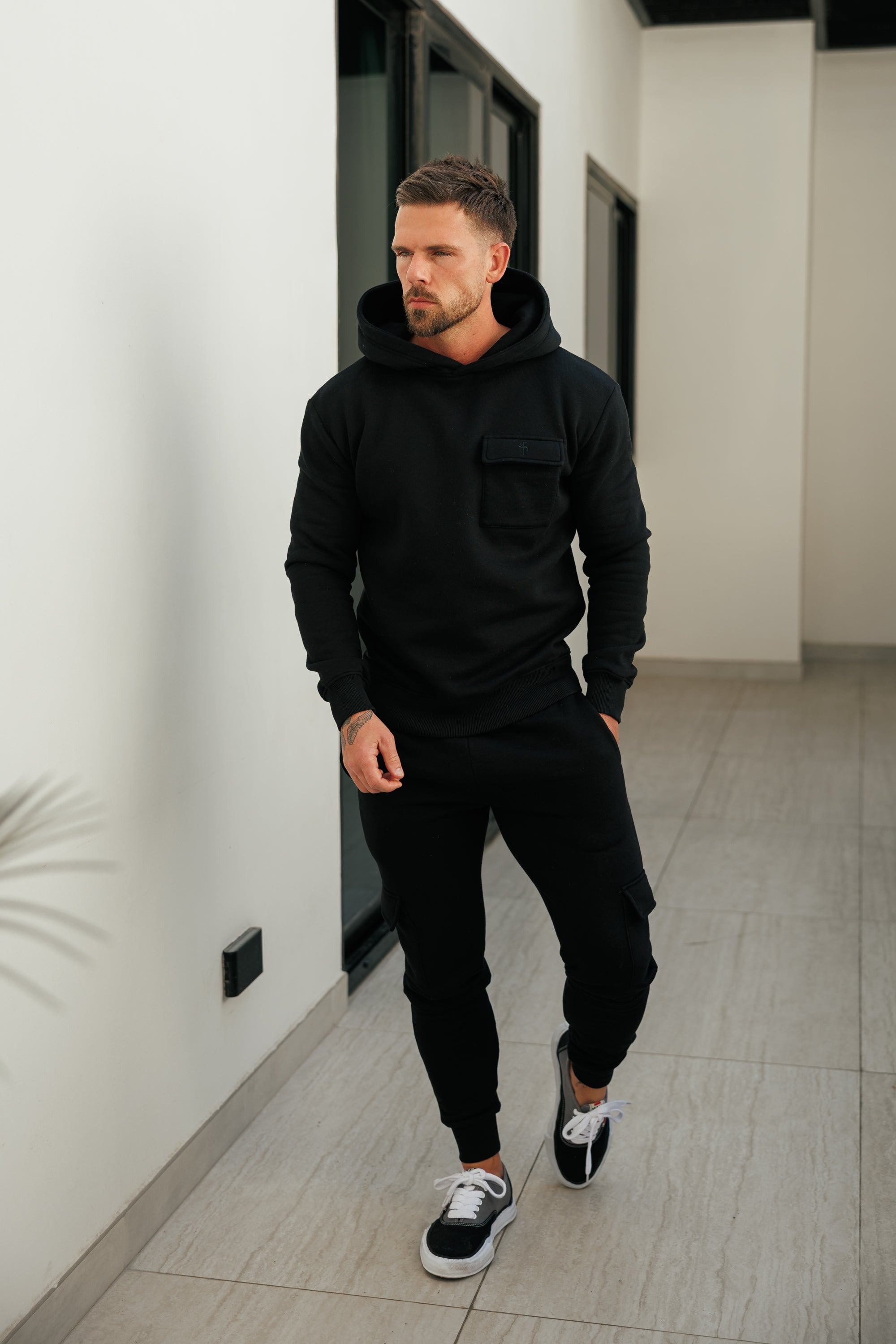Black Cargo Hoodie - FSR030