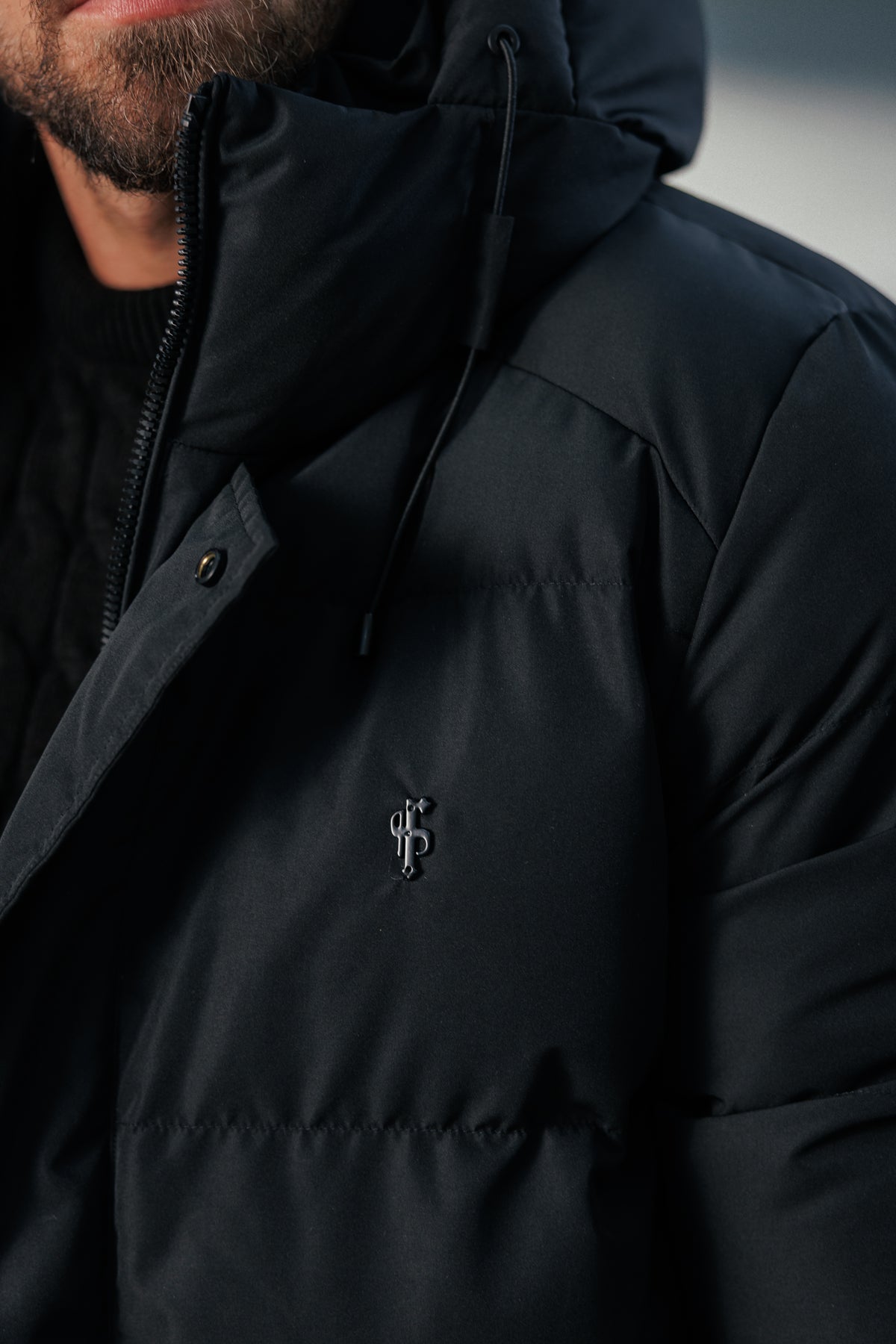 Black Padded Coat with Hood - FSN234E (PRE ORDER 24TH OCTOBER)