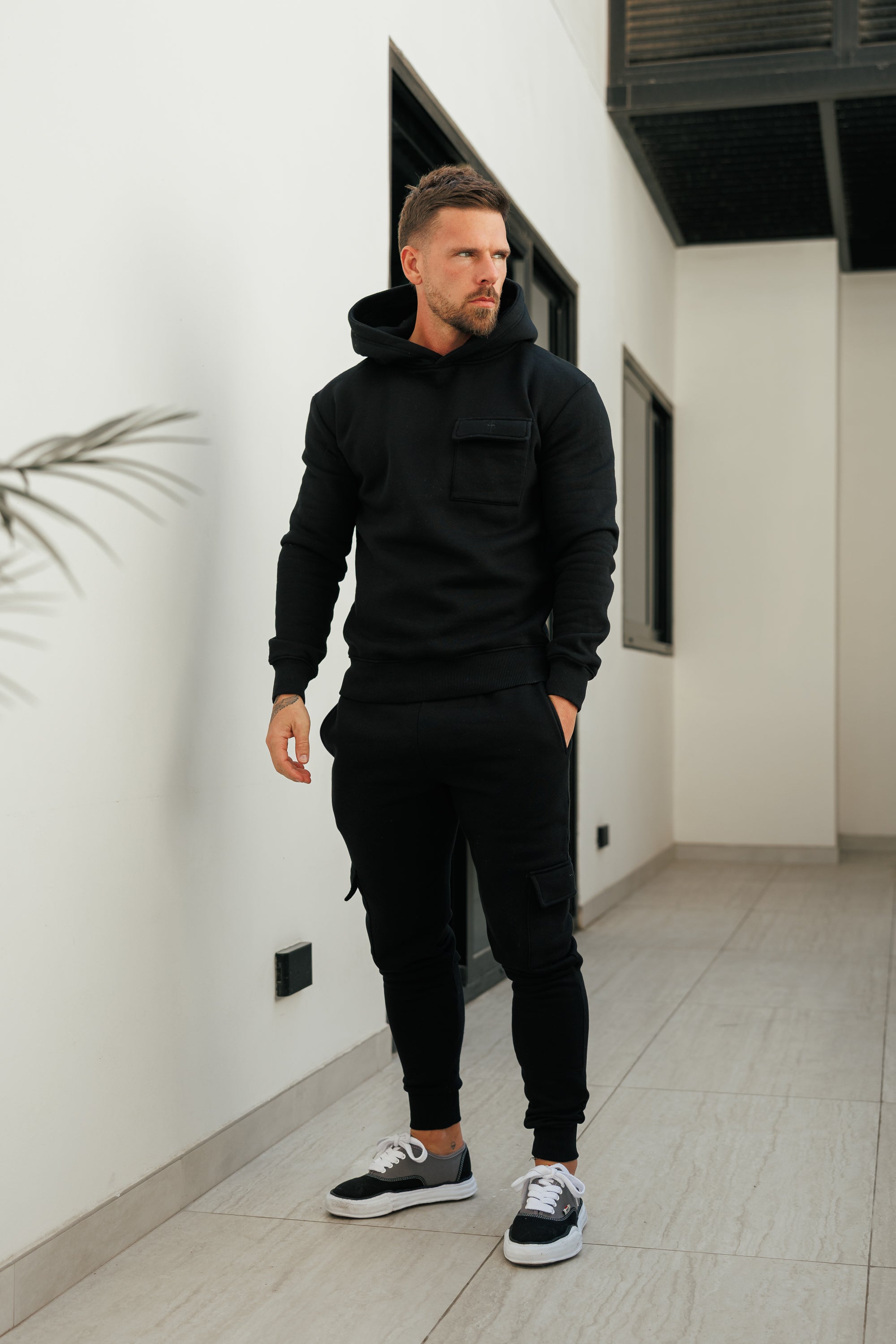 Black Cargo Hoodie - FSR030
