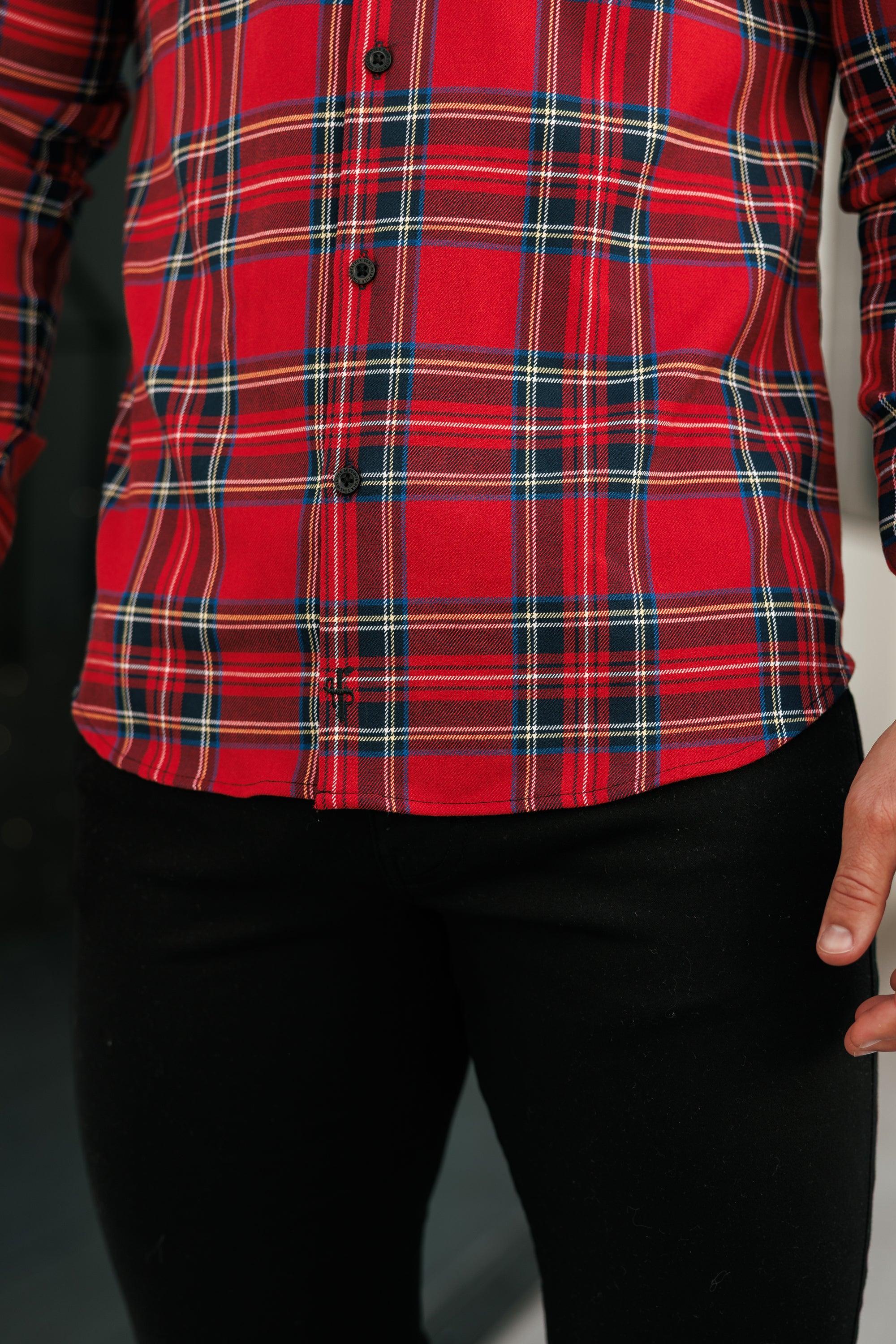 Red Tartan Check Shacket With Double Pockets - FS1036