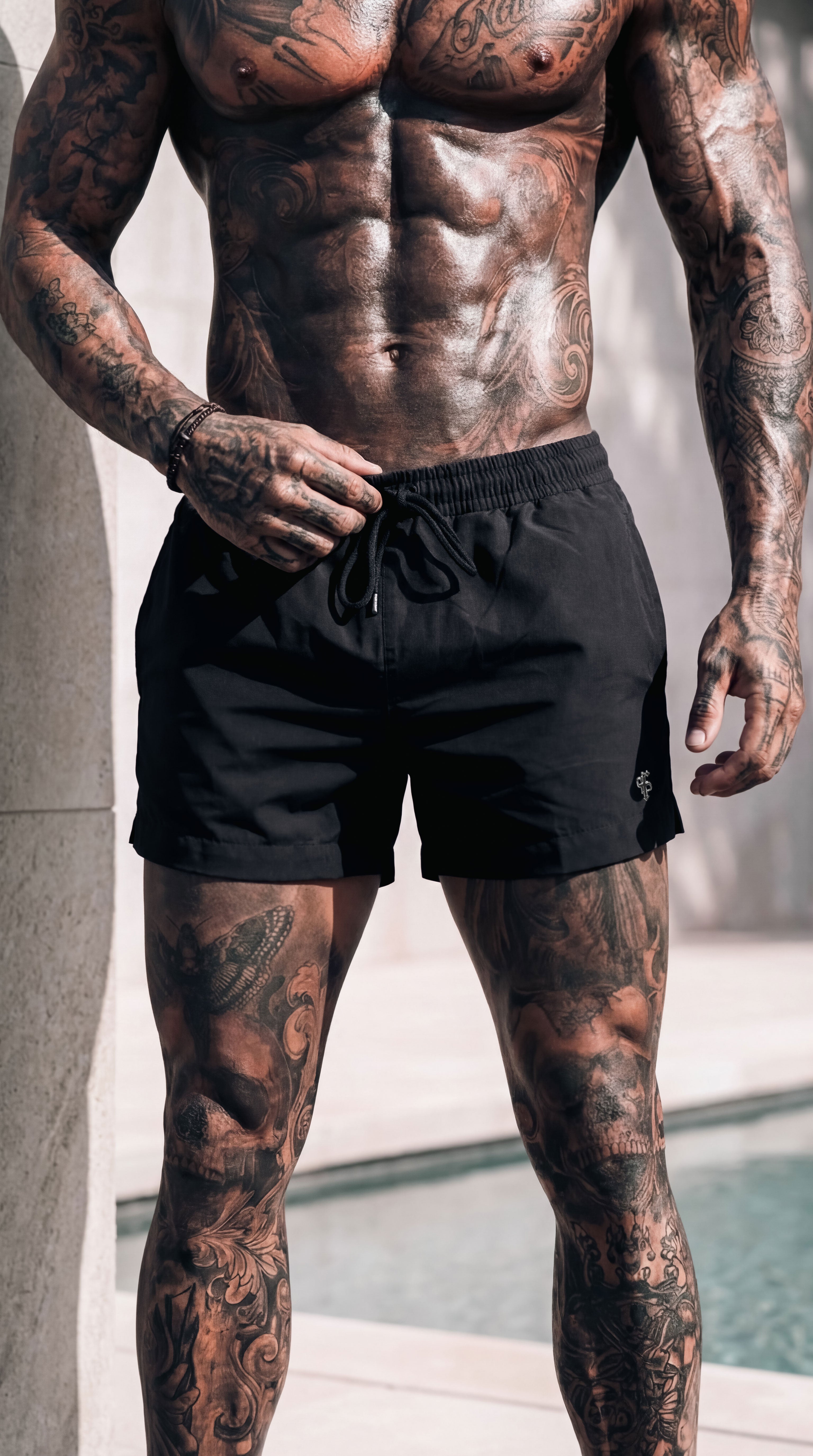 Black / Silver Swim Shorts - FSH1316
