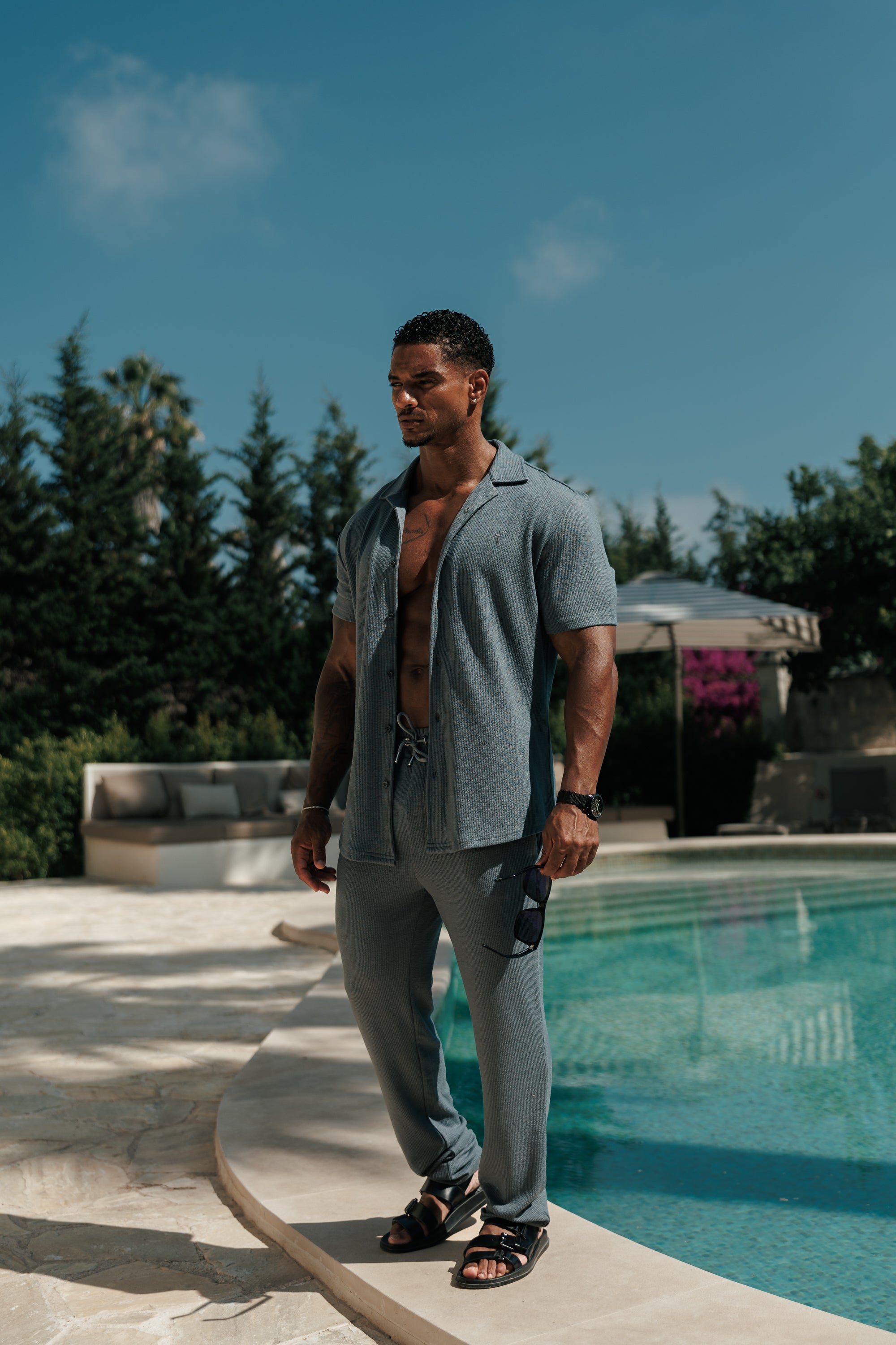 Jersey Cord Slim Gunmetal Trousers - FSR092 (PRE ORDER 15TH JUNE)
