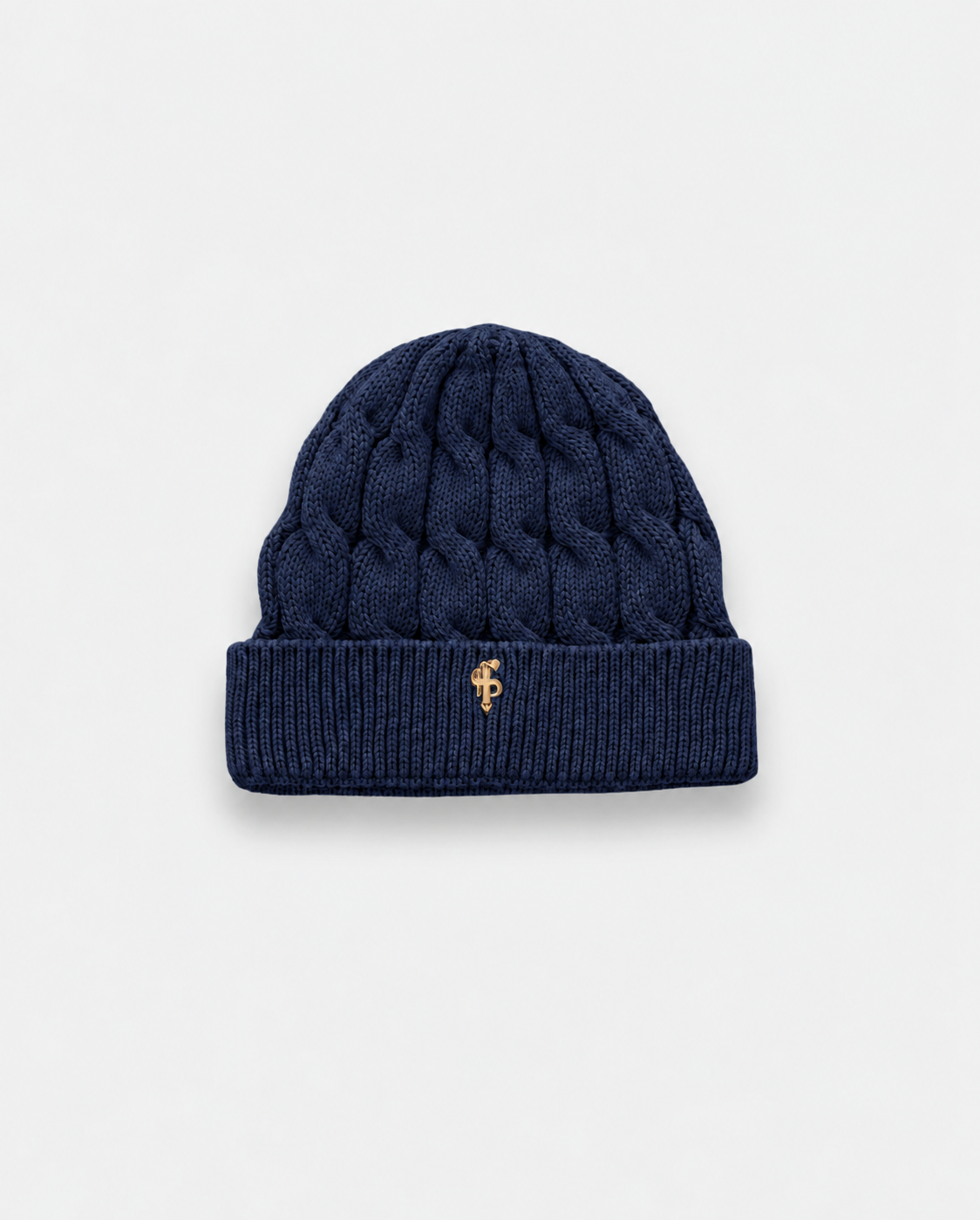 Cable Weave Beanie Hat Navy - FSA065