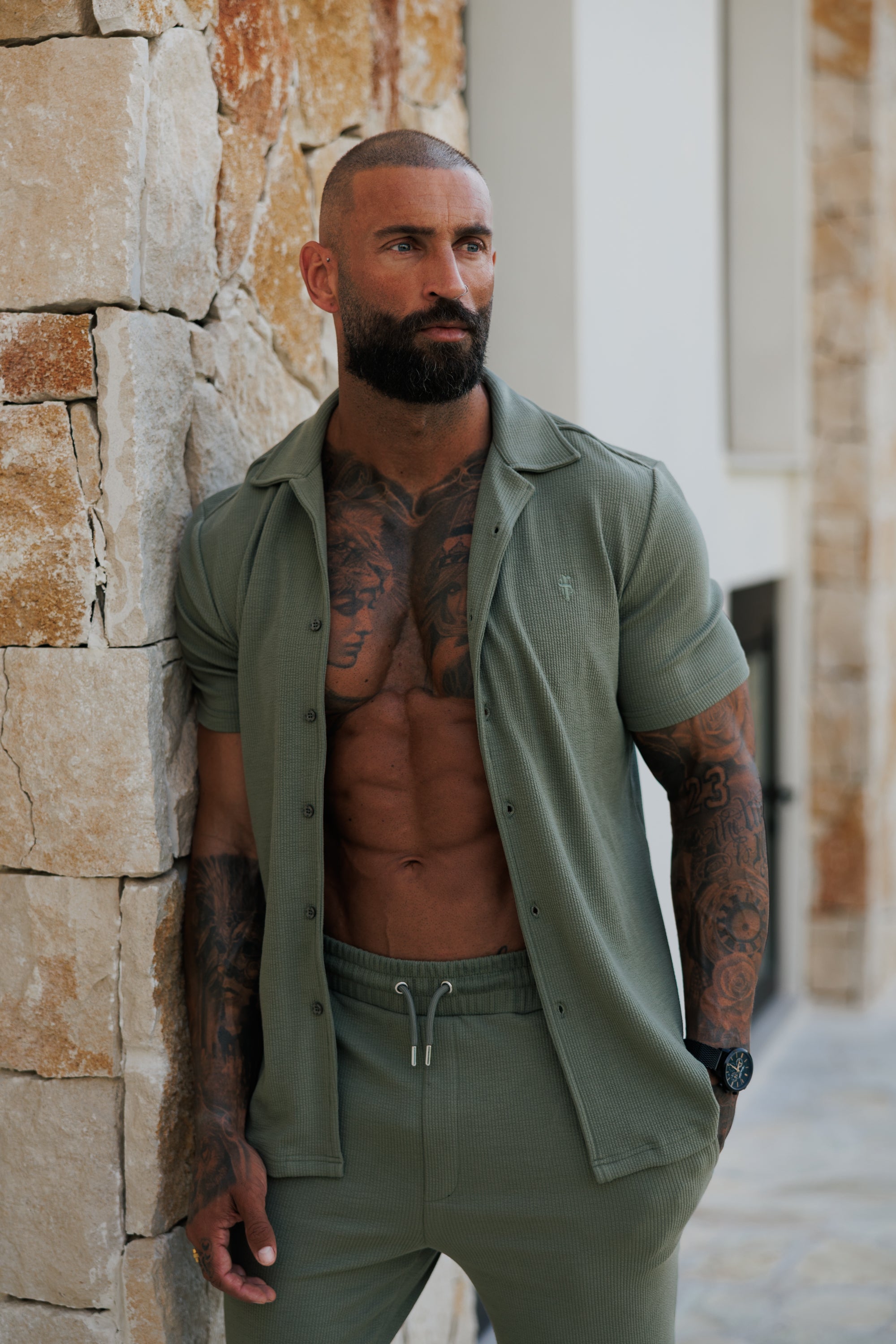 Jersey Cord Slim Olive Trousers - FSR088 (PRE ORDER 15TH JUNE)