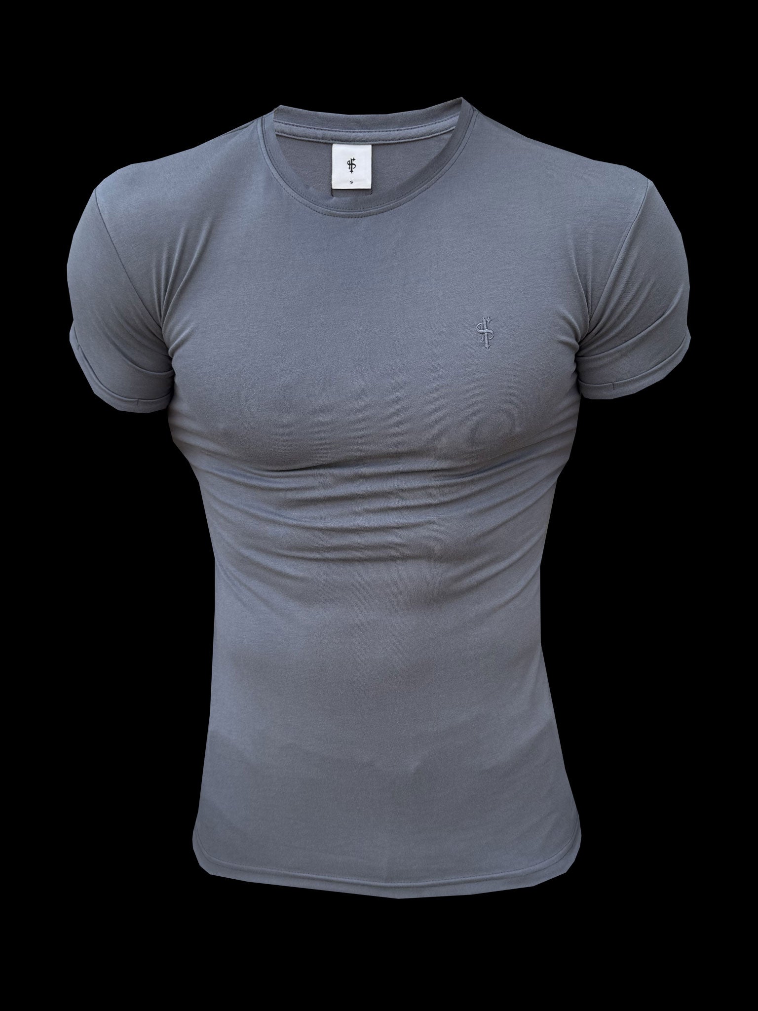 Charcoal Viscose Crew T-Shirt Short Sleeve - FSH1506