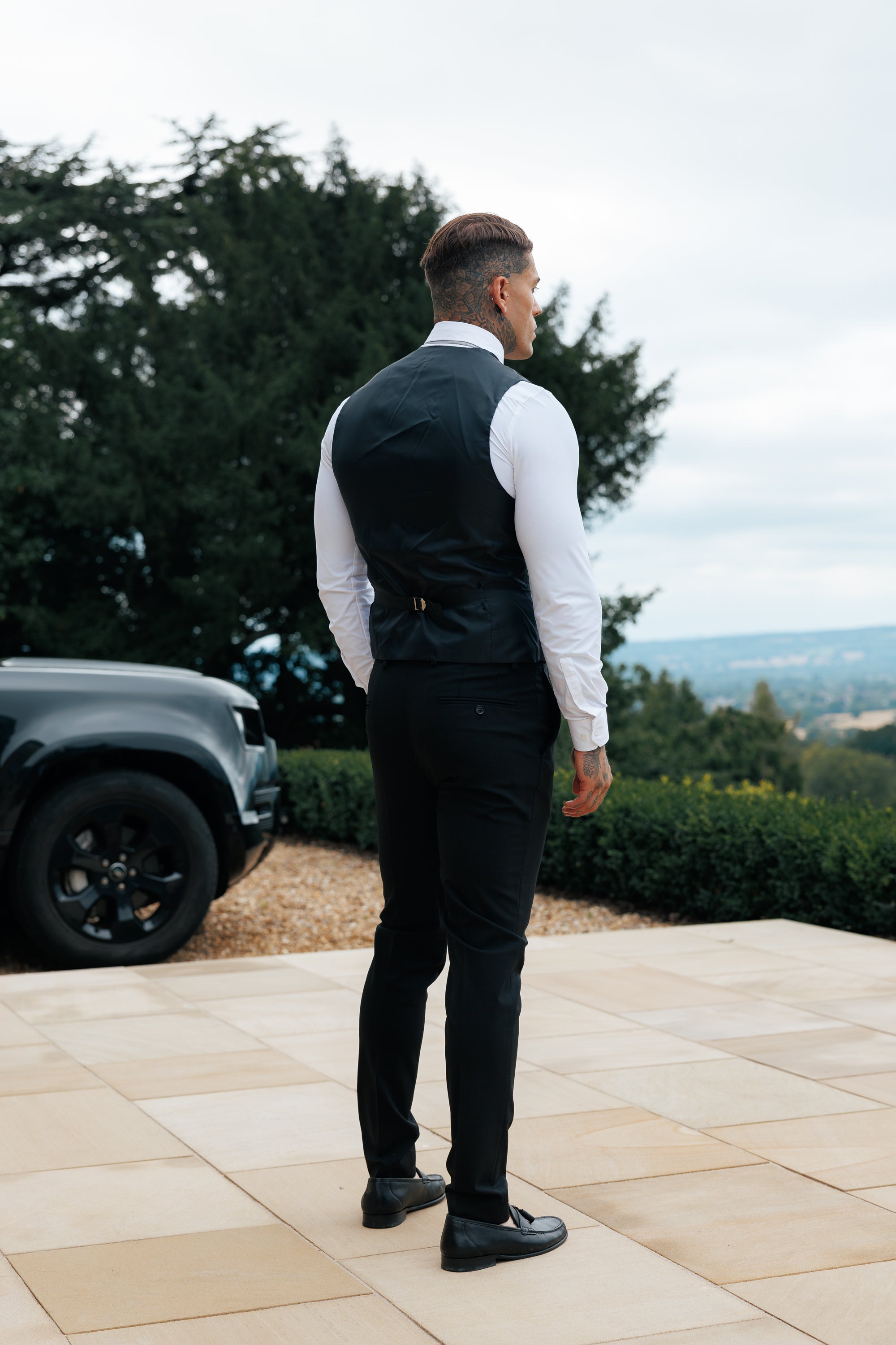 Relaxed Formal Black Stretch Trousers - FSTR020 RELAXED