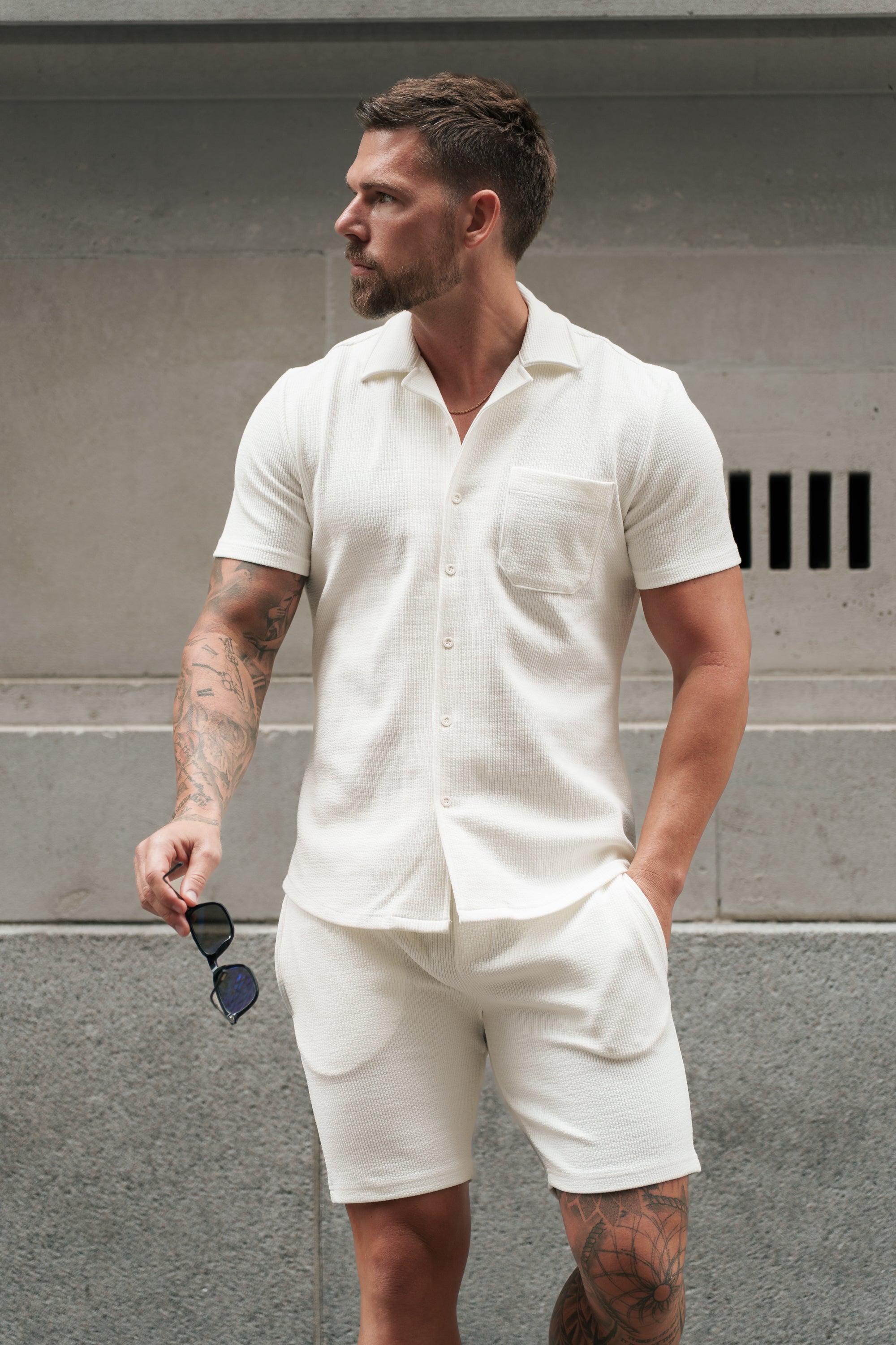 Jersey Cord White Shorts - FSR011