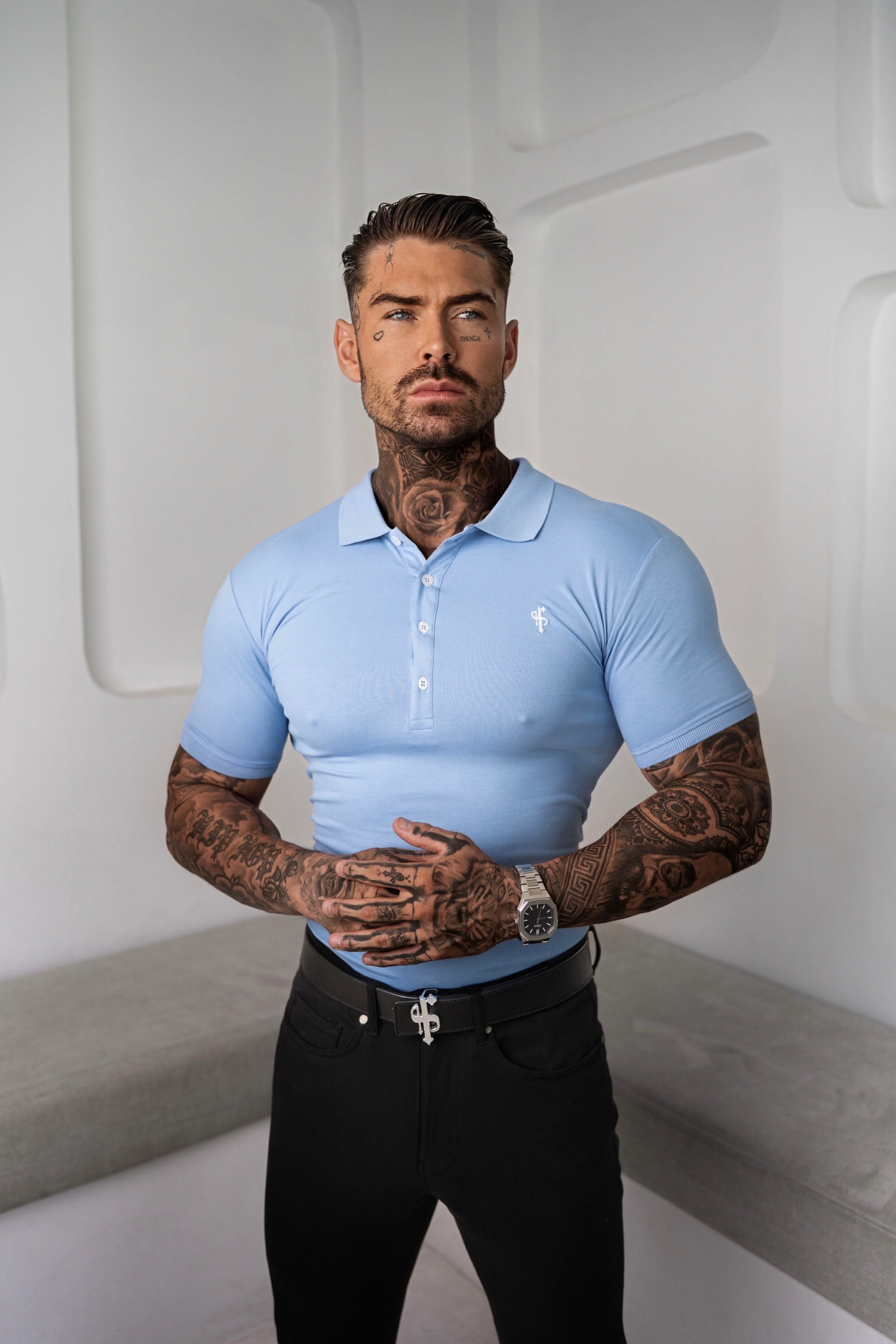 Classic Baby Blue Polo Shirt - FSH049 (PRE ORDER 11TH JUNE)