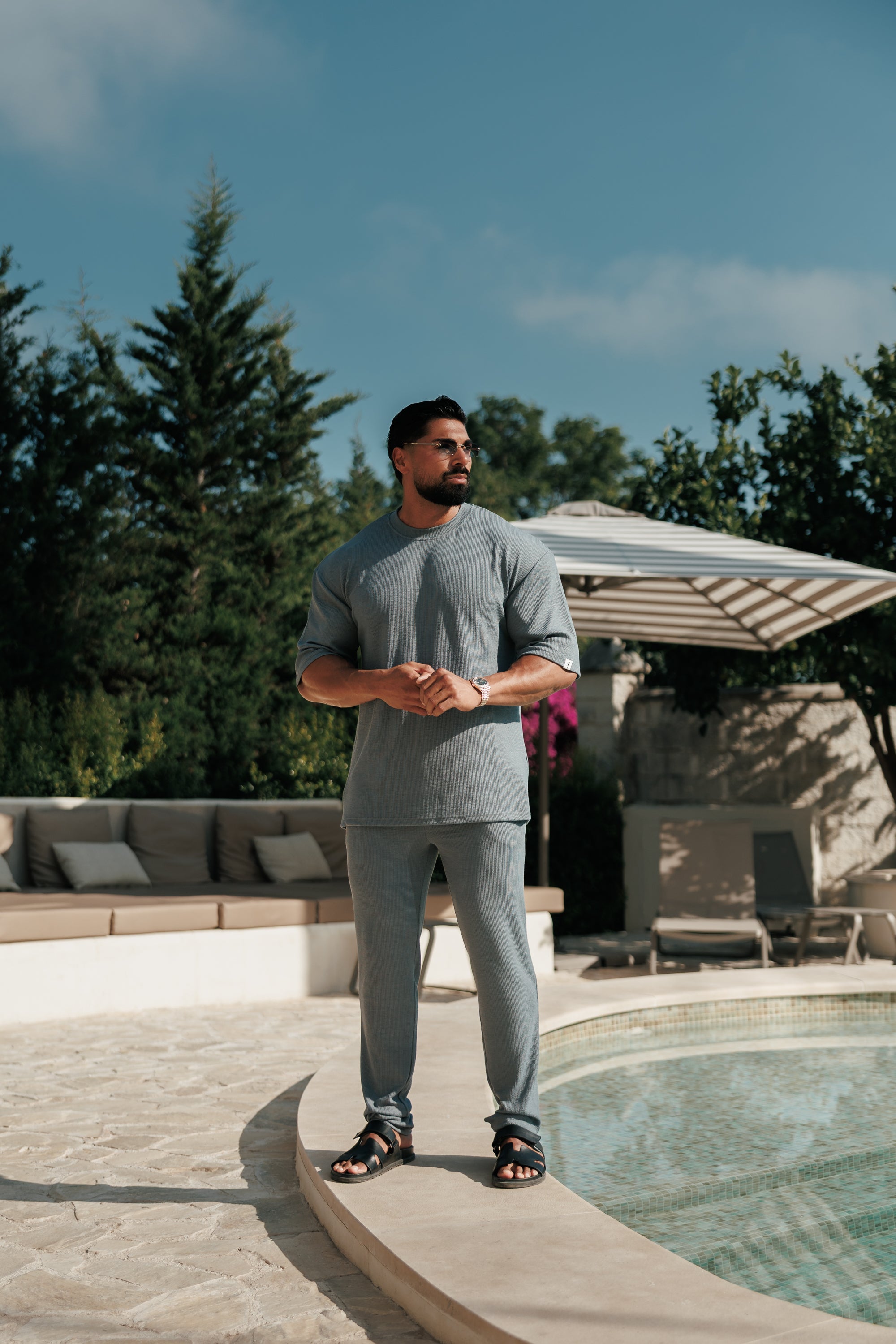 Jersey Cord Slim Gunmetal Trousers - FSR092 (PRE ORDER 15TH JUNE)