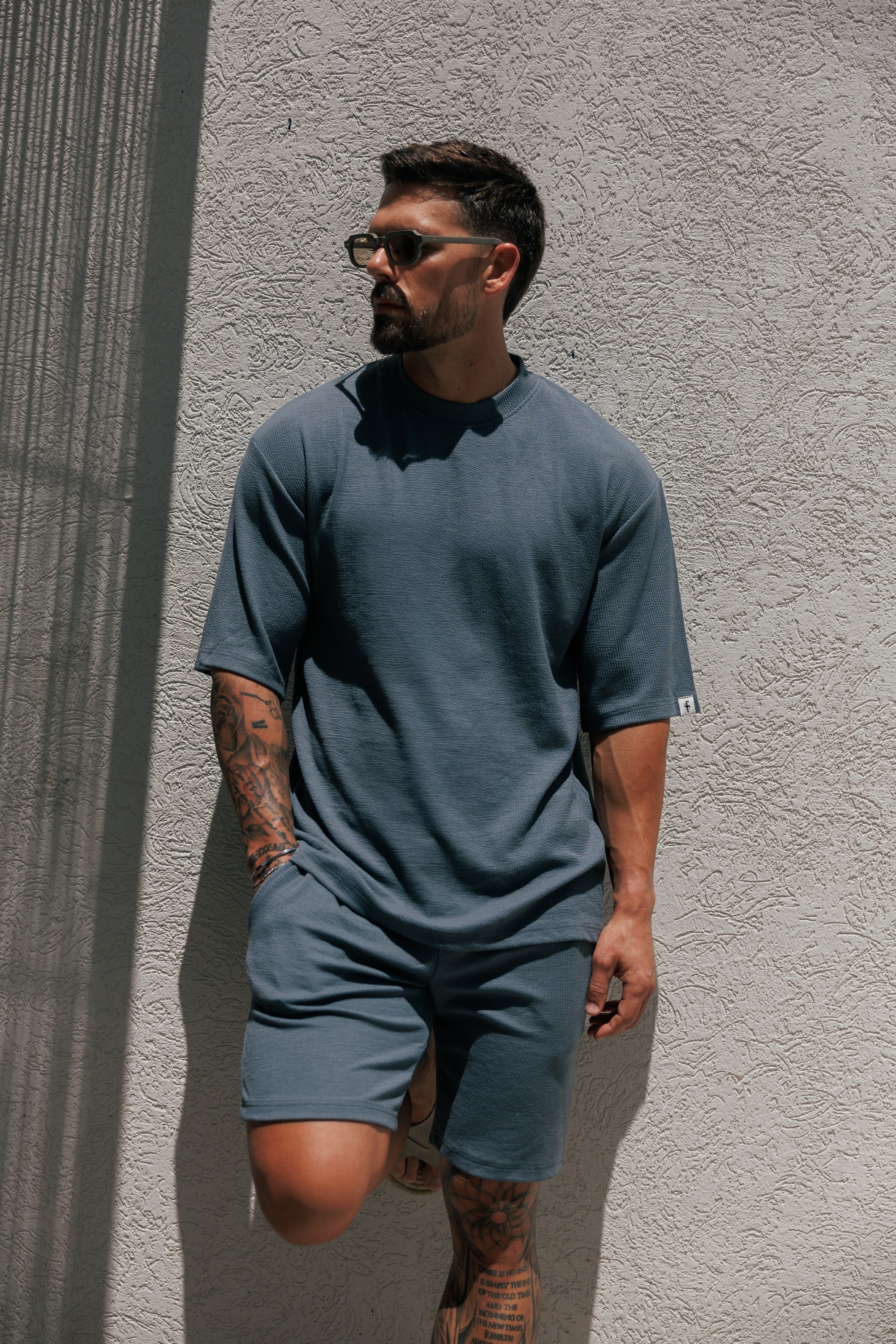 Jersey Cord Gunmetal Oversized T-Shirt - FSR108 (PRE ORDER 29TH MAY)