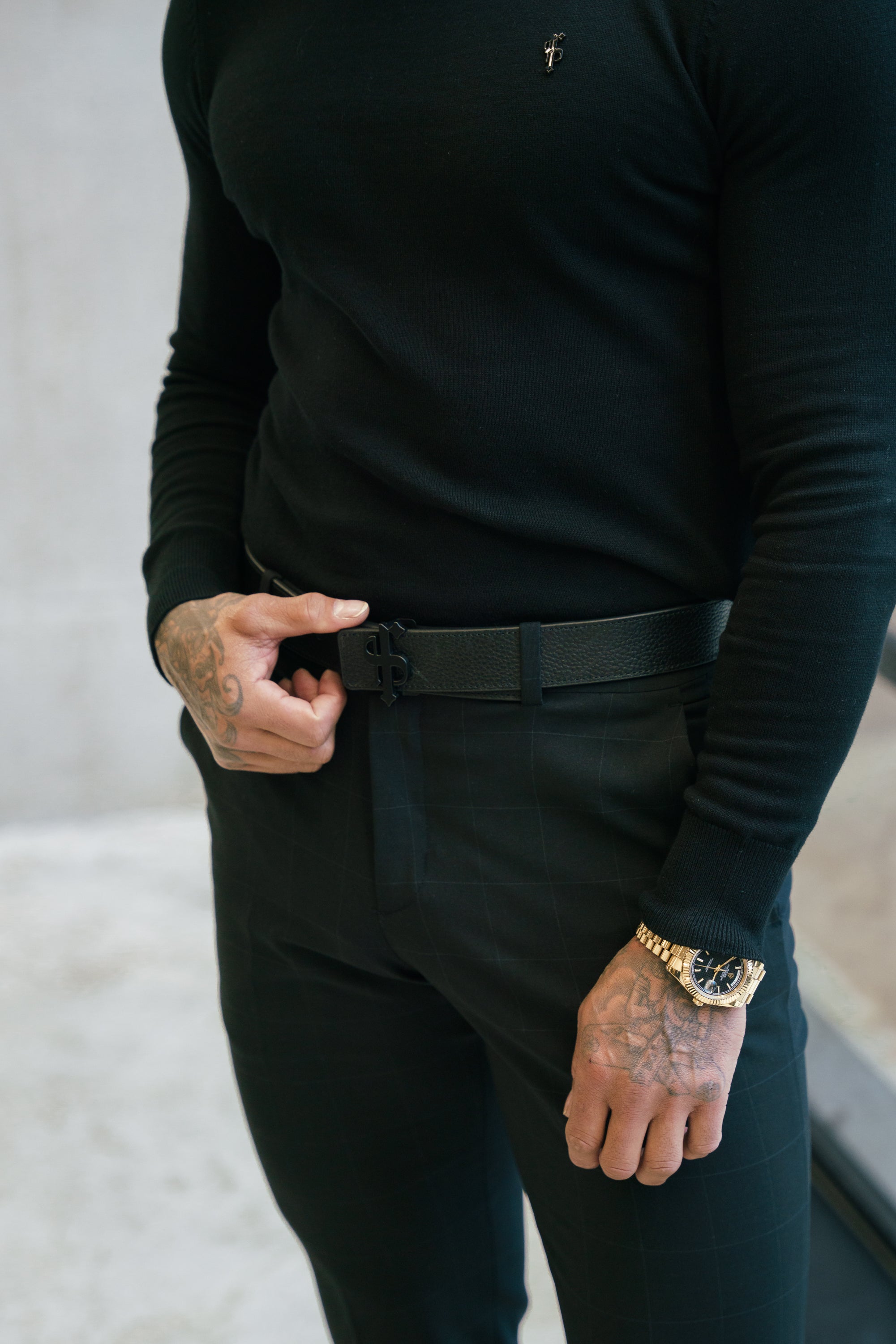 Relaxed Formal Black / Silver Check Trouser - FSTR014