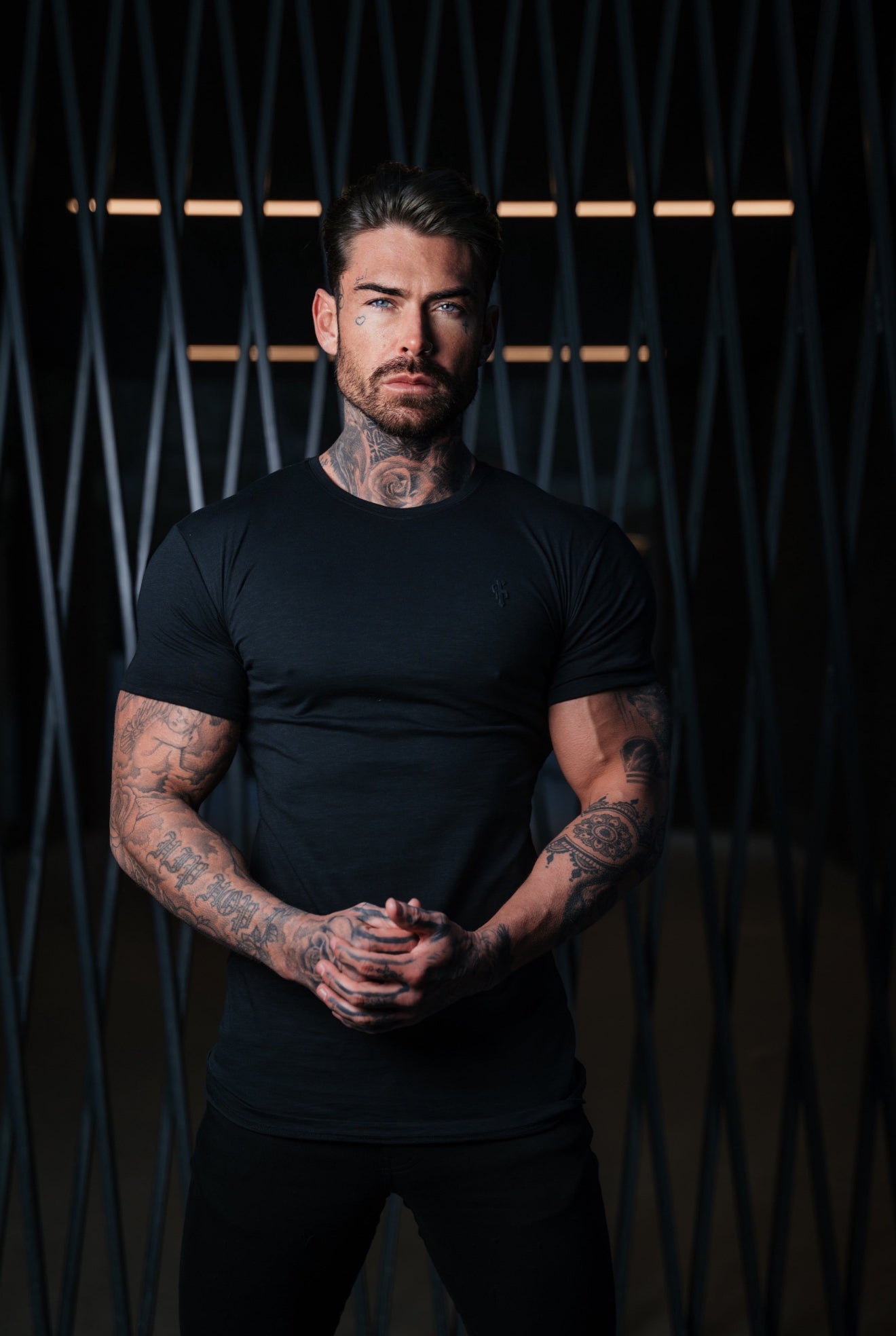 Black Slub Crew T-Shirt - FSH1333 (PRE ORDER 25TH AUGUST)