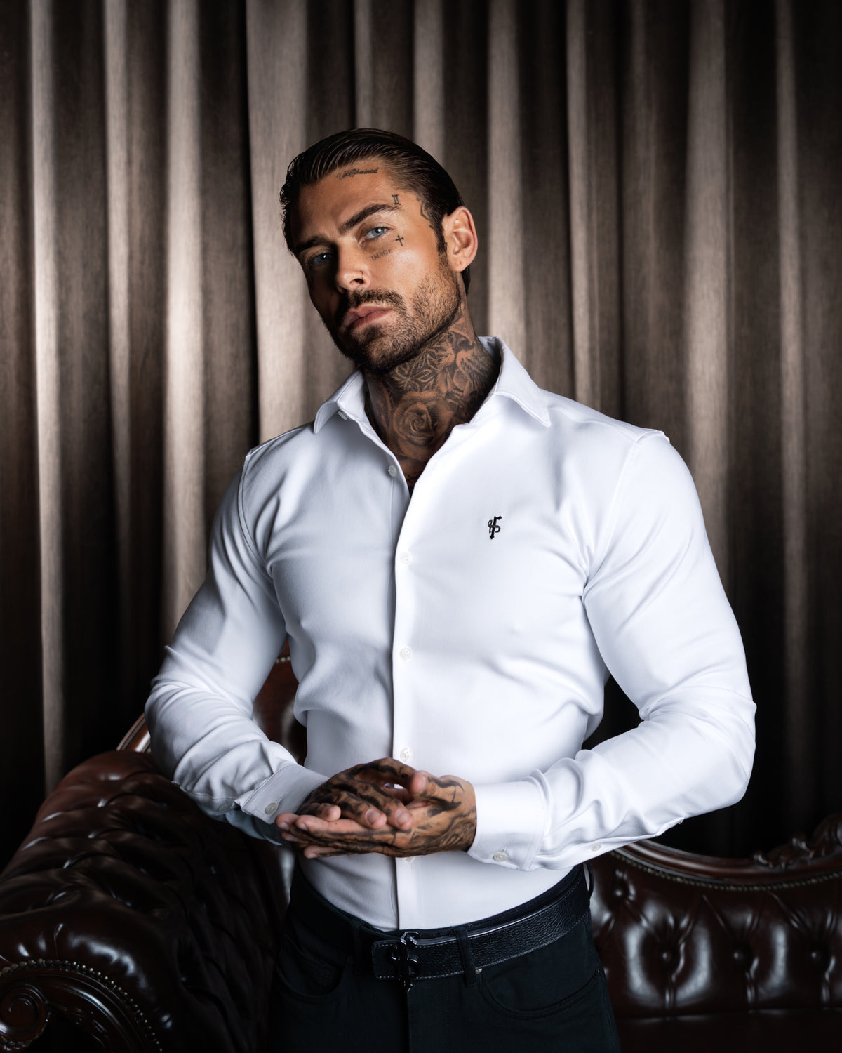 Classic Scuba White Long Sleeve Stretch with Cutaway Collar - FS1240 (PRE ORDER 12TH NOVEMBER)