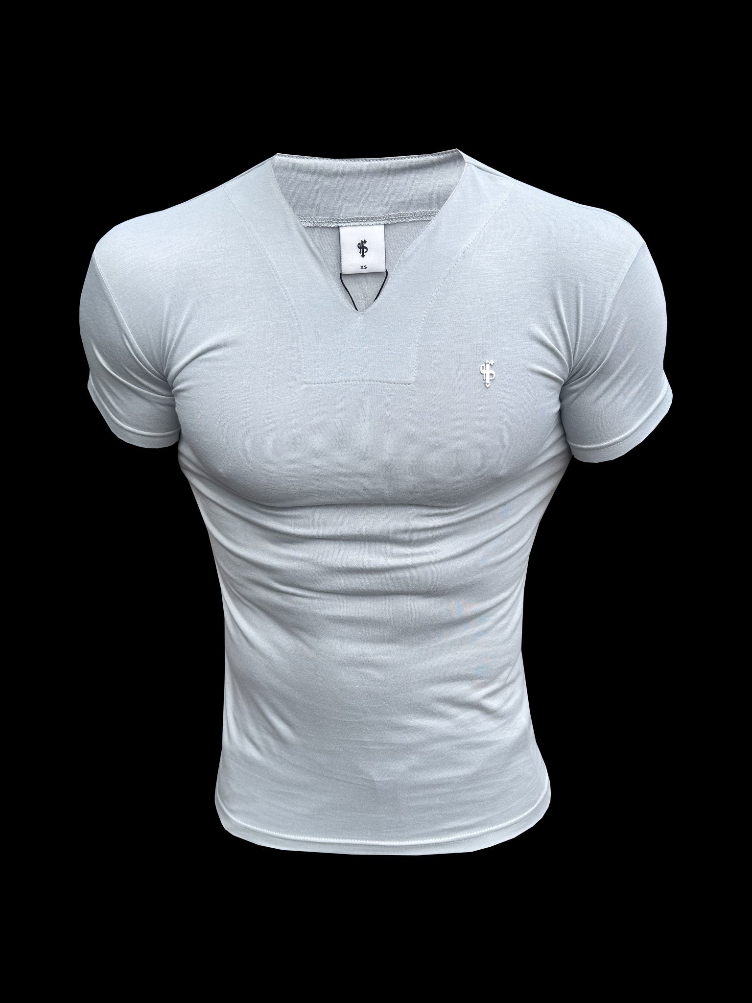 Advanced V Neck Bamboo Crew Short Sleeve Light Grey / Silver - FSH1514