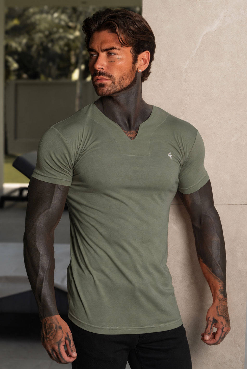 Advanced V Neck Bamboo Crew Short Sleeve Coffee - FSH1468 Info