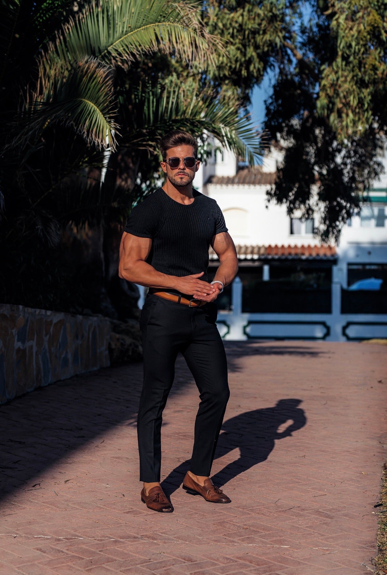 Slim Formal Black Stretch Trousers - FST034