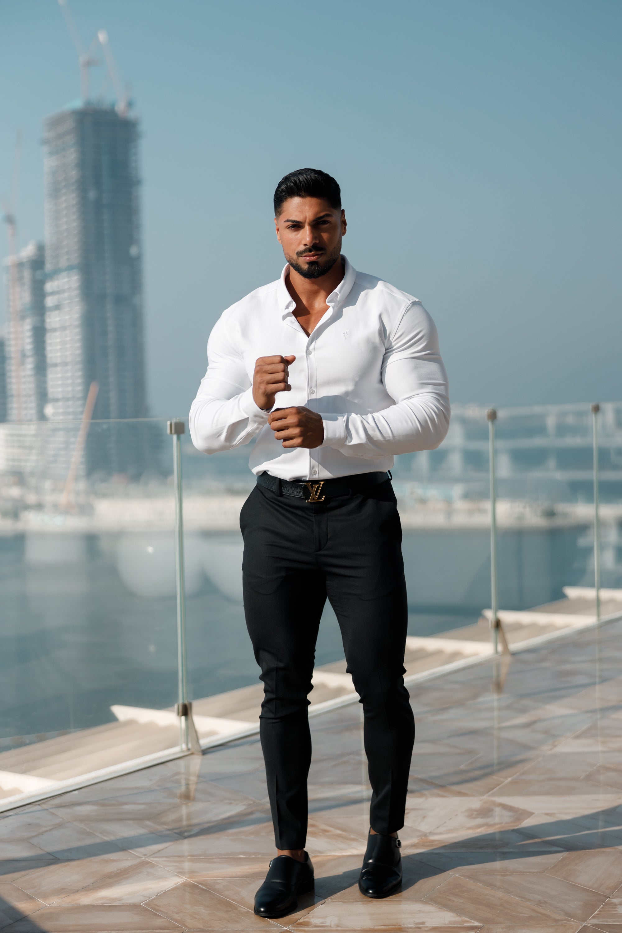 Super Slim Scuba White Long Sleeve Stretch - FS613 (PRE ORDER 30TH AUGUST)