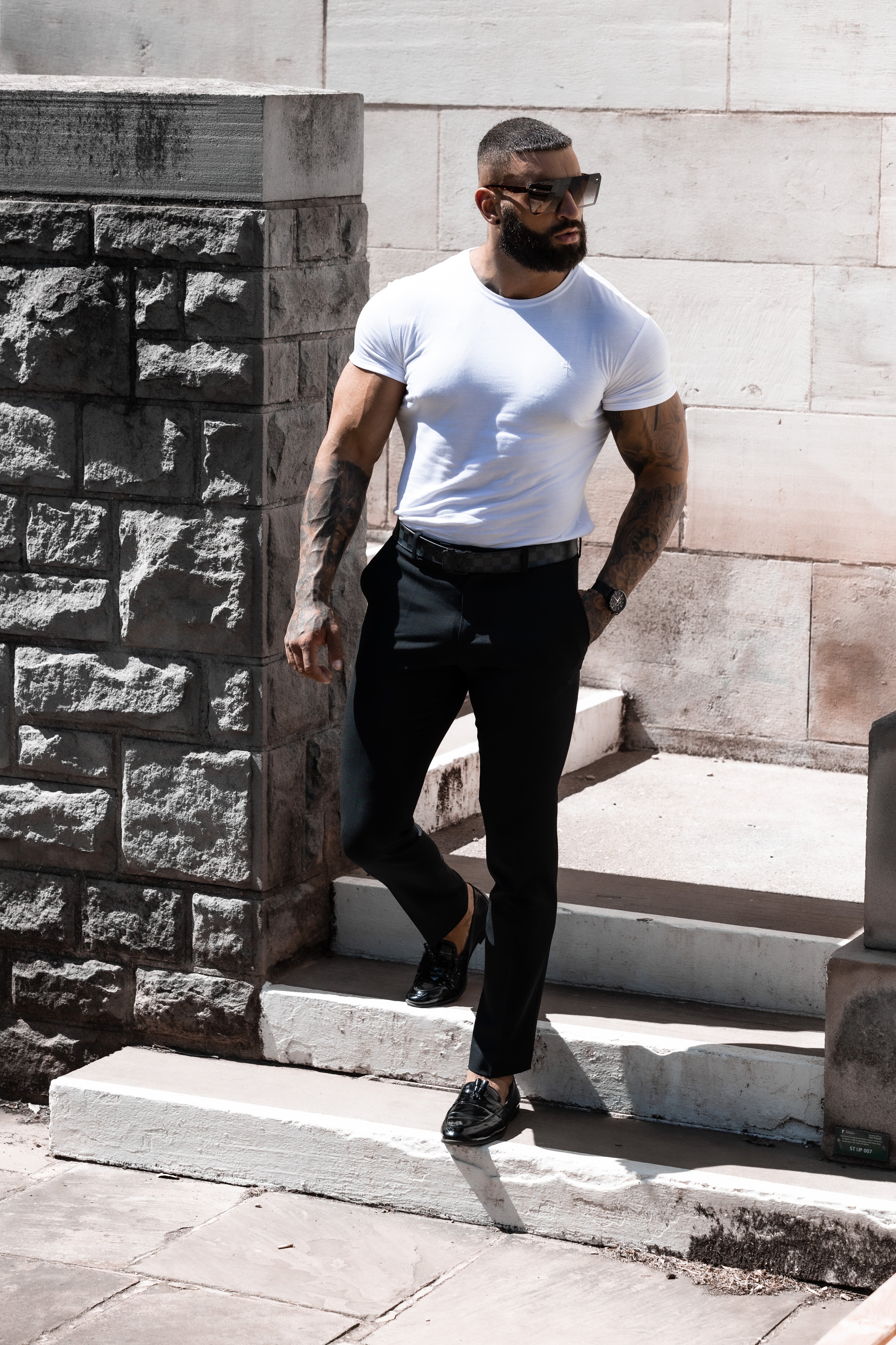 Relaxed Formal Black Stretch Trousers - FSTR001 RELAXED