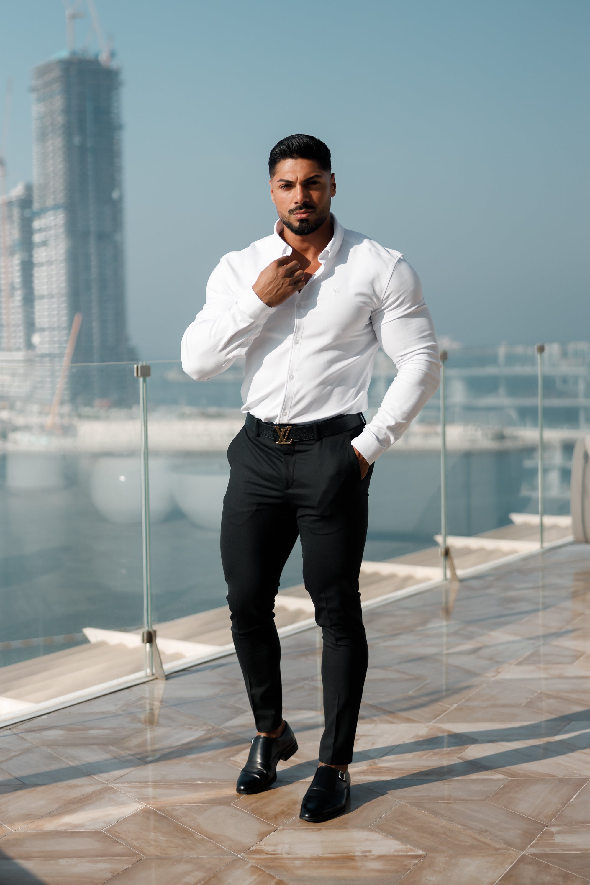 Super Slim Scuba White Long Sleeve Stretch - FS613 (PRE ORDER 30TH AUGUST)