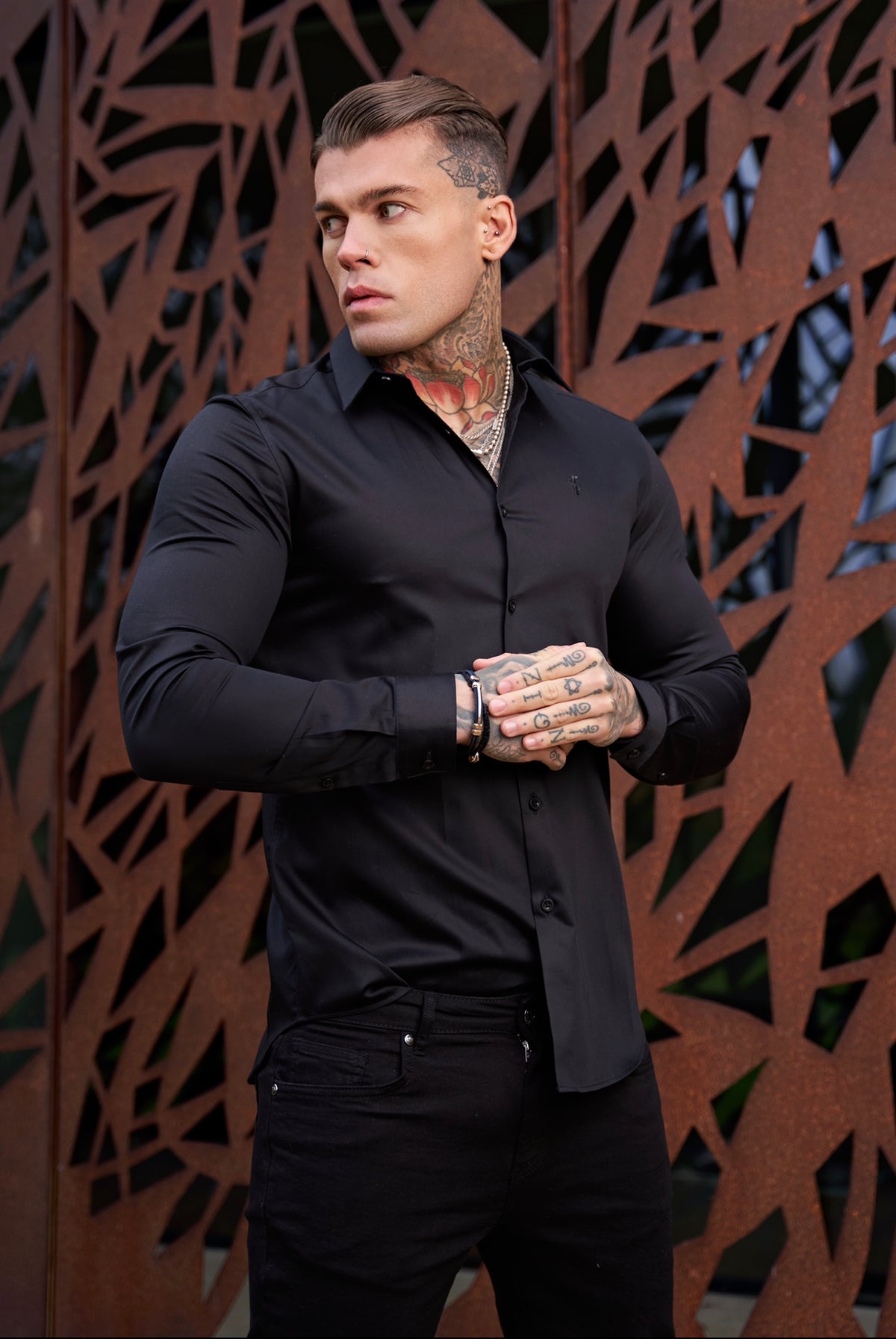 Classic Black Luxe Egyptian Cotton Relaxed Fit - FSR213 (PRE ORDER 11TH OCTOBER)