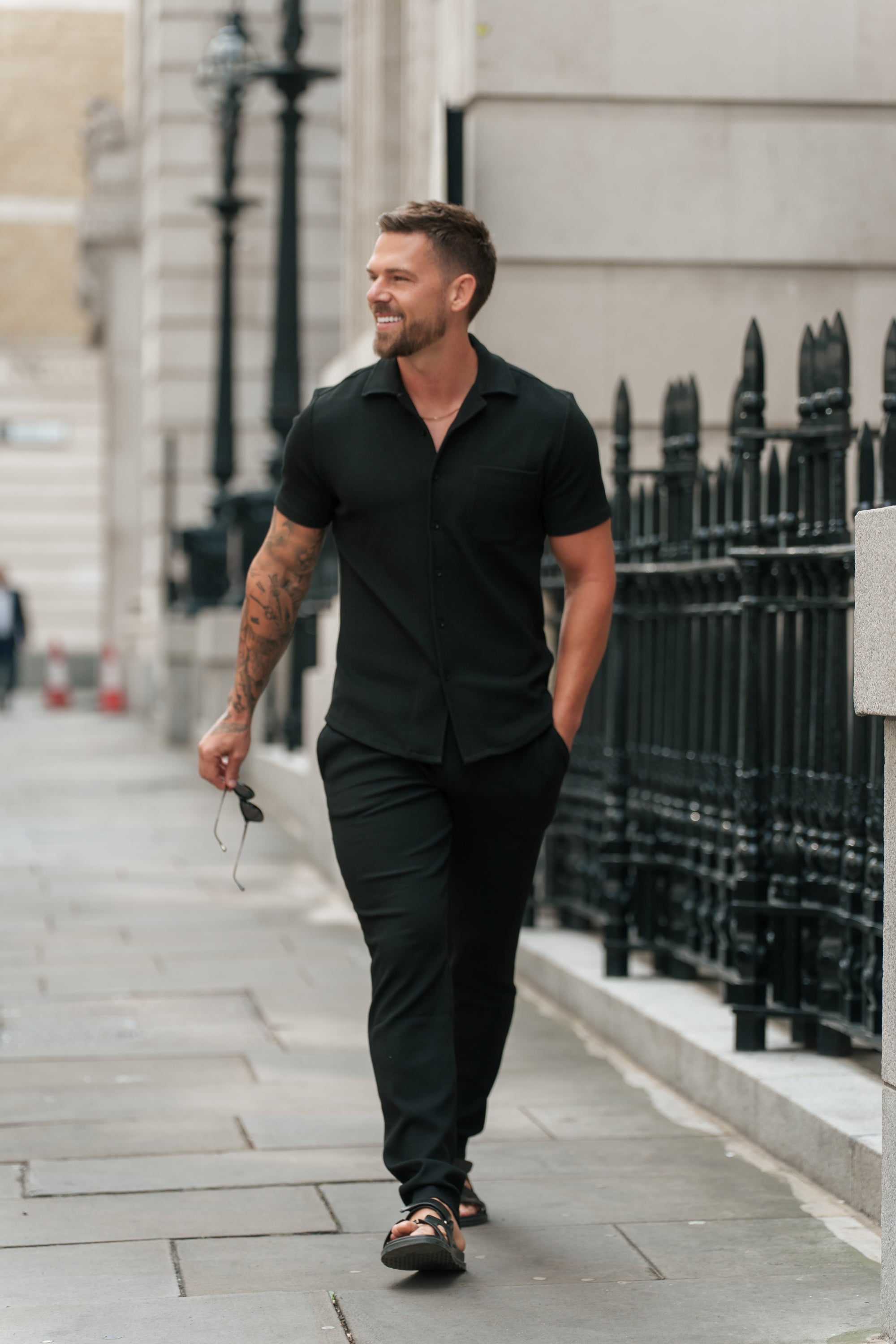 Jersey Cord Slim Black Trousers - FSR016 (PRE ORDER 15TH JUNE)