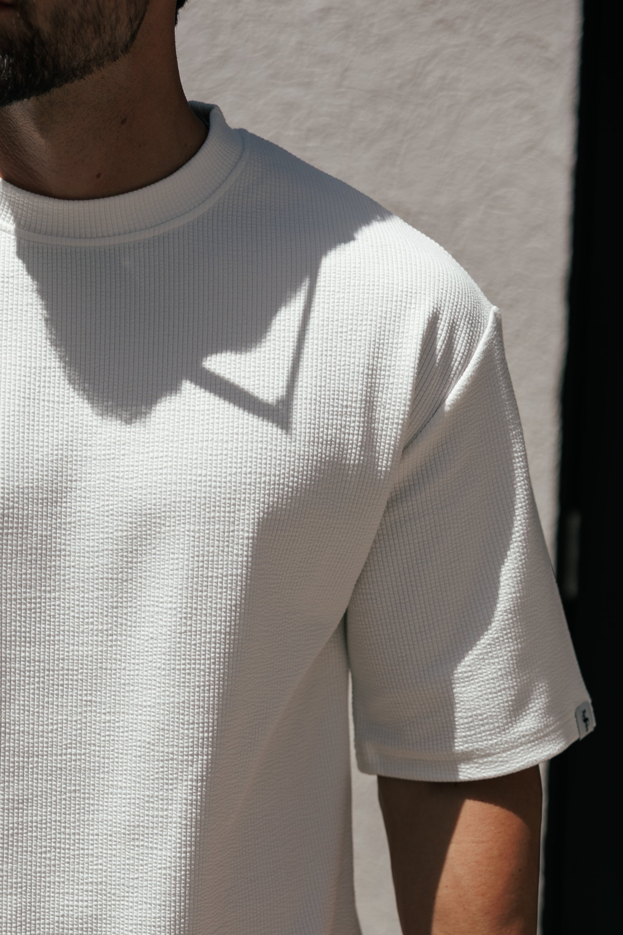 Jersey Cord White Oversized T-Shirt - FSR101 (PRE ORDER 12TH JUNE)