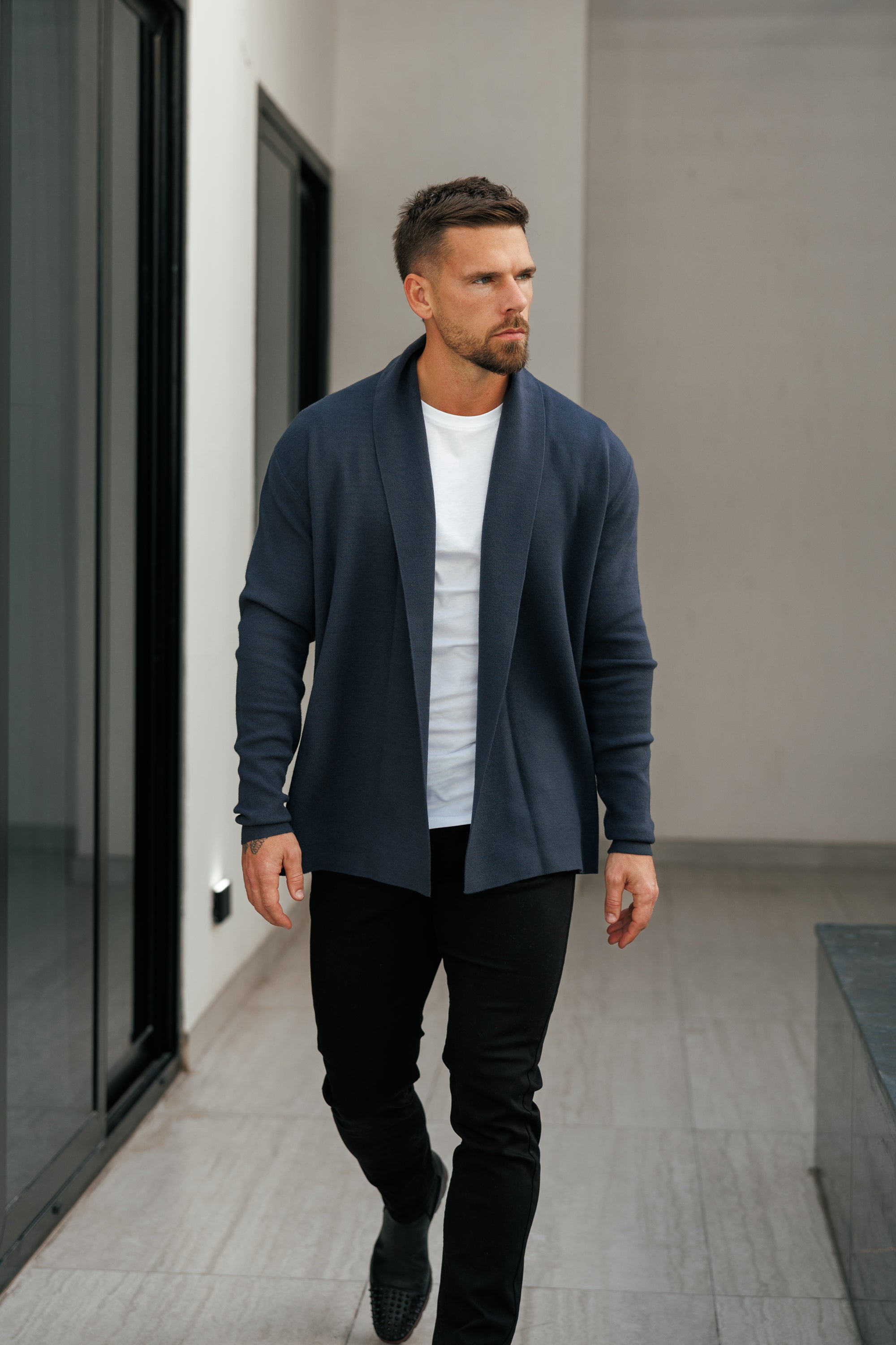 Soft Touch Shawl Cardigan Charcoal -  FSA004
