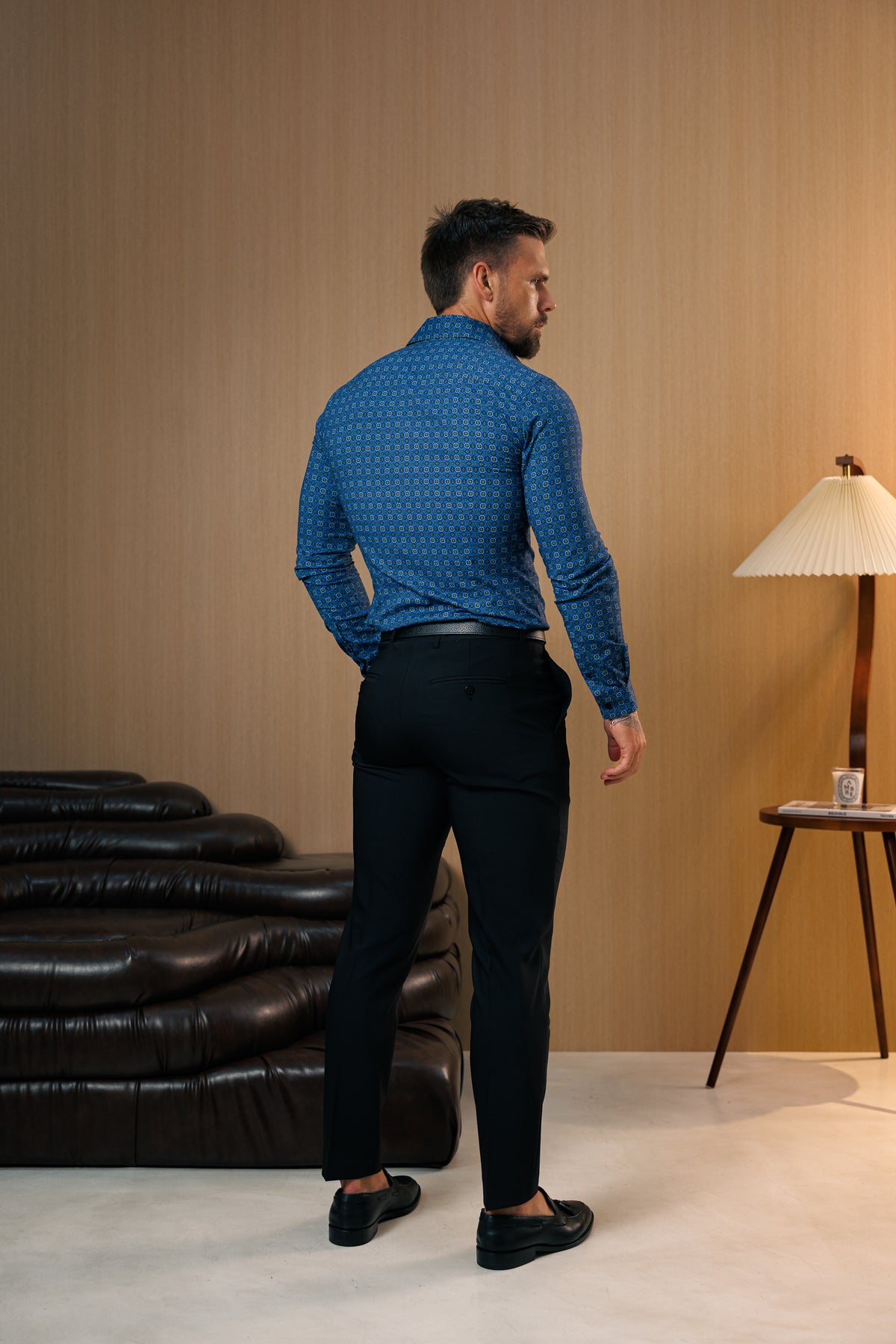 Relaxed Formal Jet Black Stretch Trousers - FSTR024 RELAXED