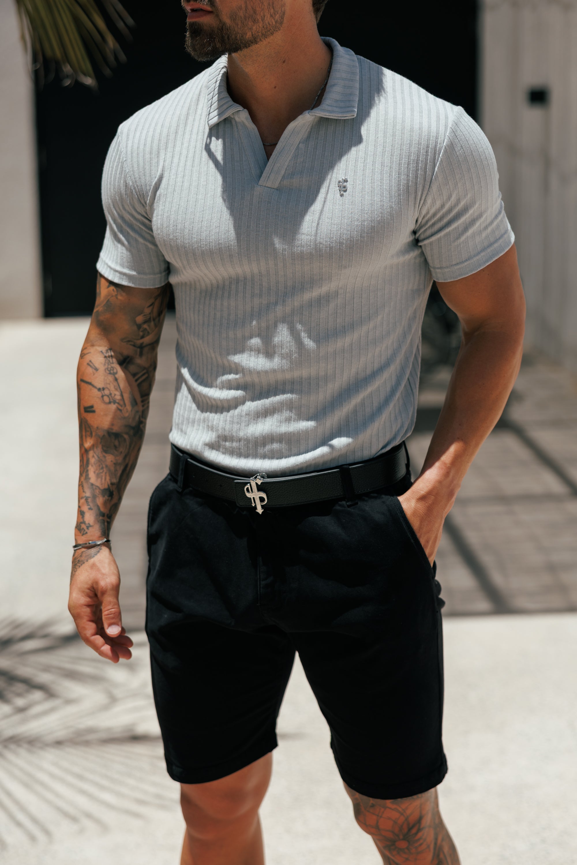 Slim Fit Black Chino Shorts - FSH266