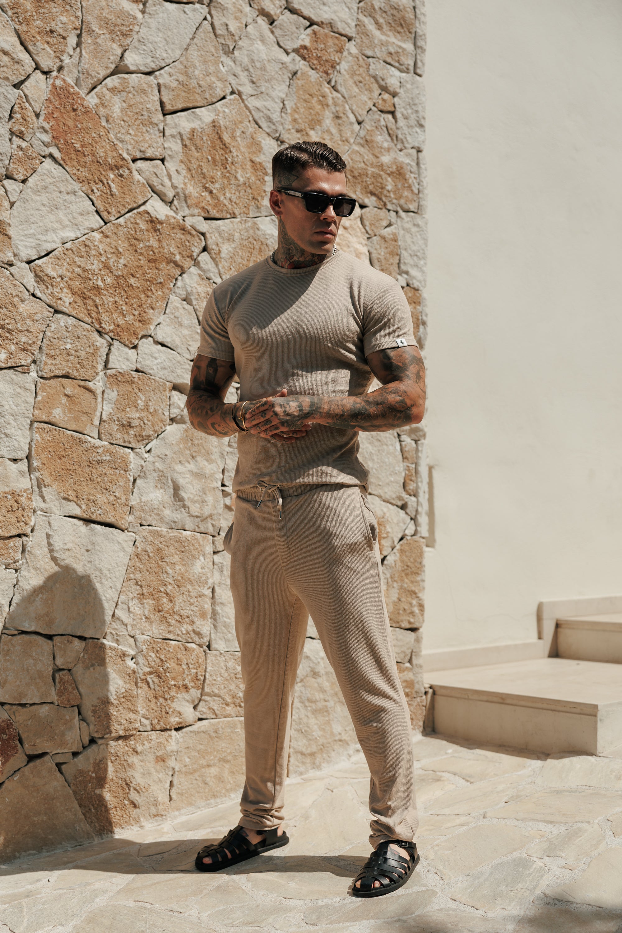 Jersey Cord Beige T-Shirt - FSR097