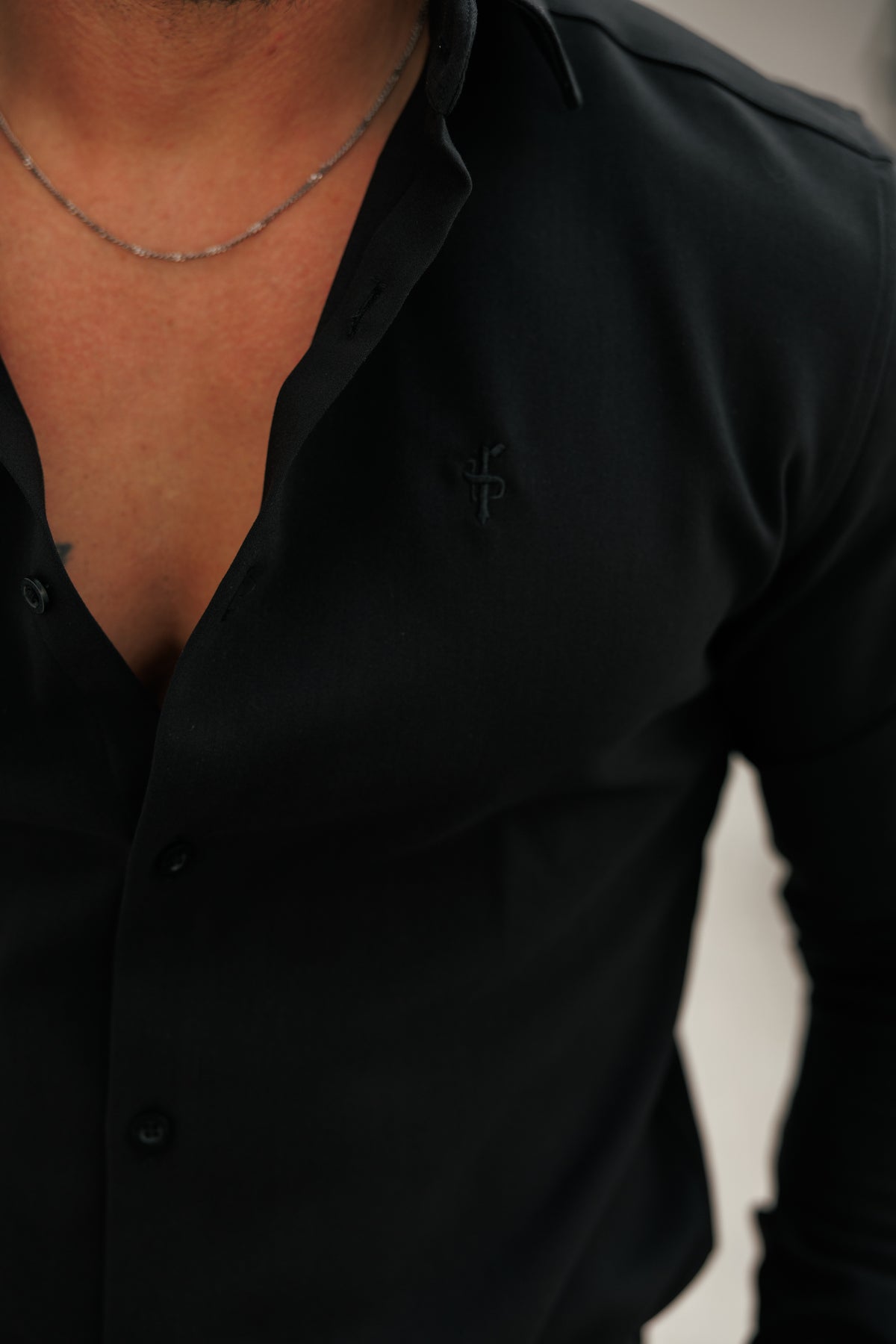 Classic Scuba Black Long Sleeve Stretch with Cutaway Collar - FS1241 (PRE ORDER 12TH NOVEMBER)