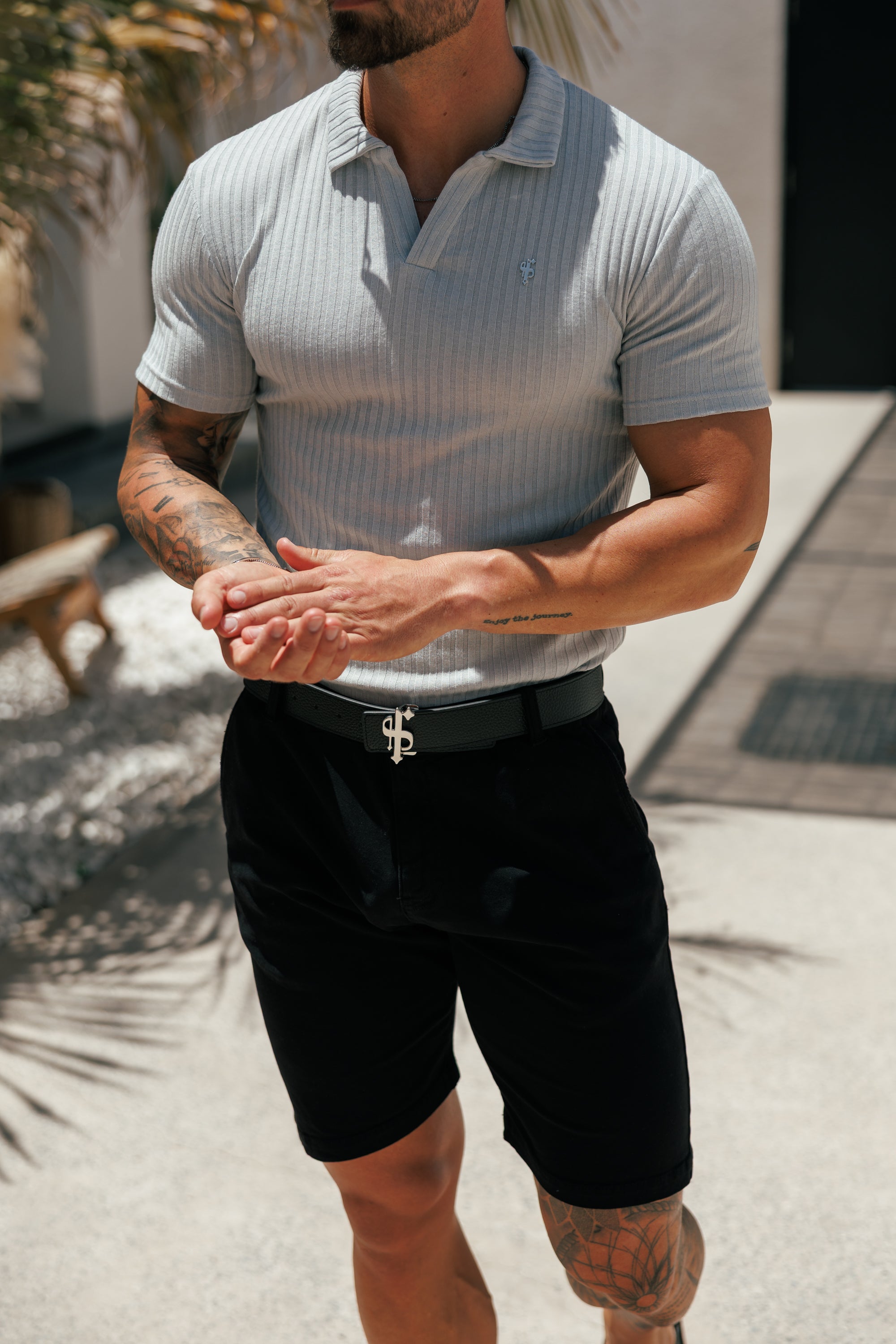 Slim Fit Black Chino Shorts - FSH266