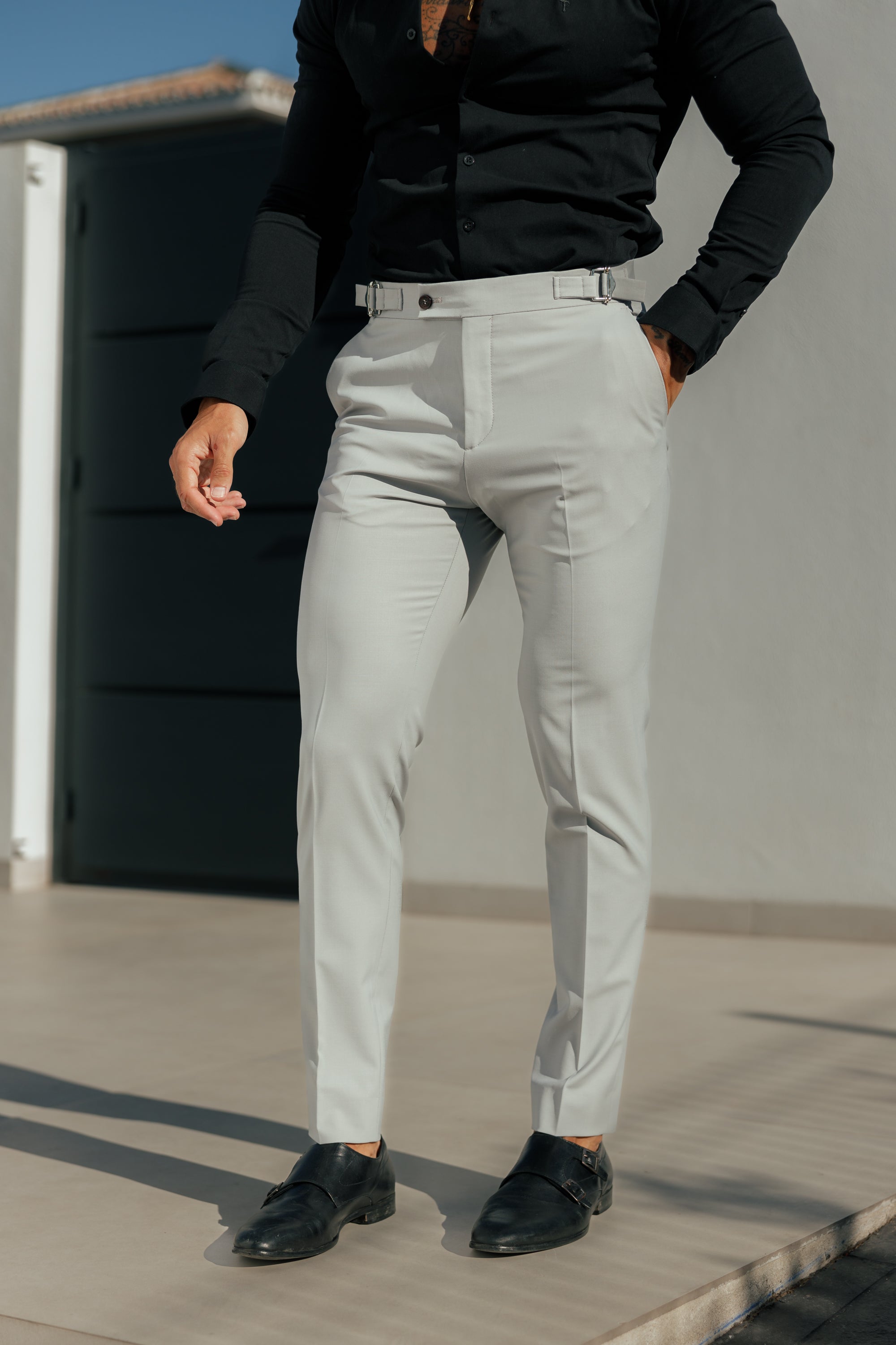 Slim Formal Stone Stretch Trousers with Side Adjusters - FST028