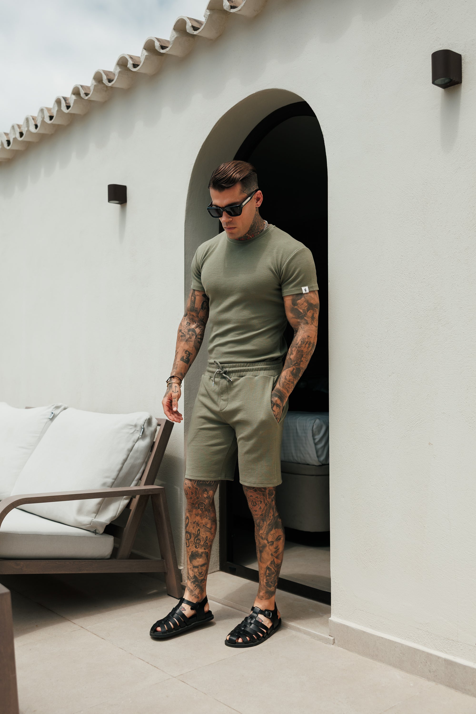 Jersey Cord Olive Shorts - FSR080