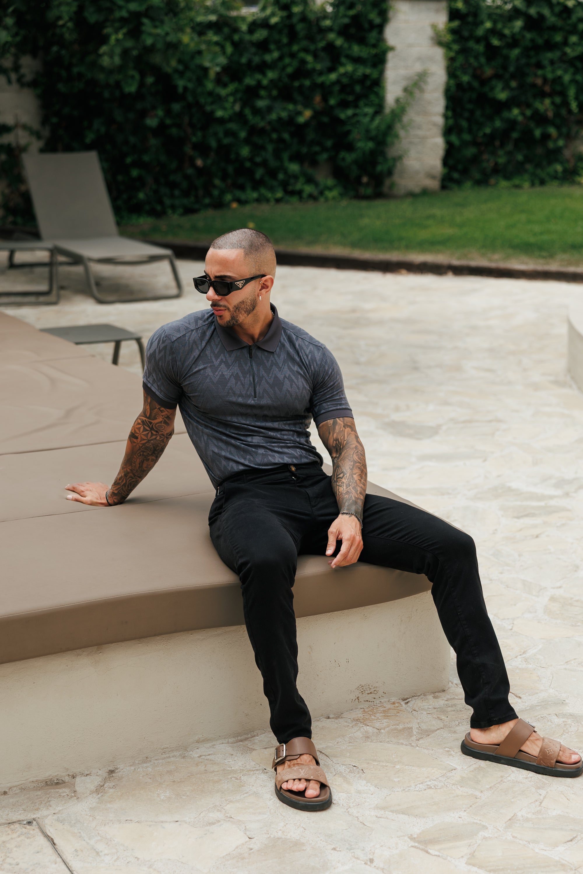 Black Chino Trousers With Side Adjuster - FSH1491