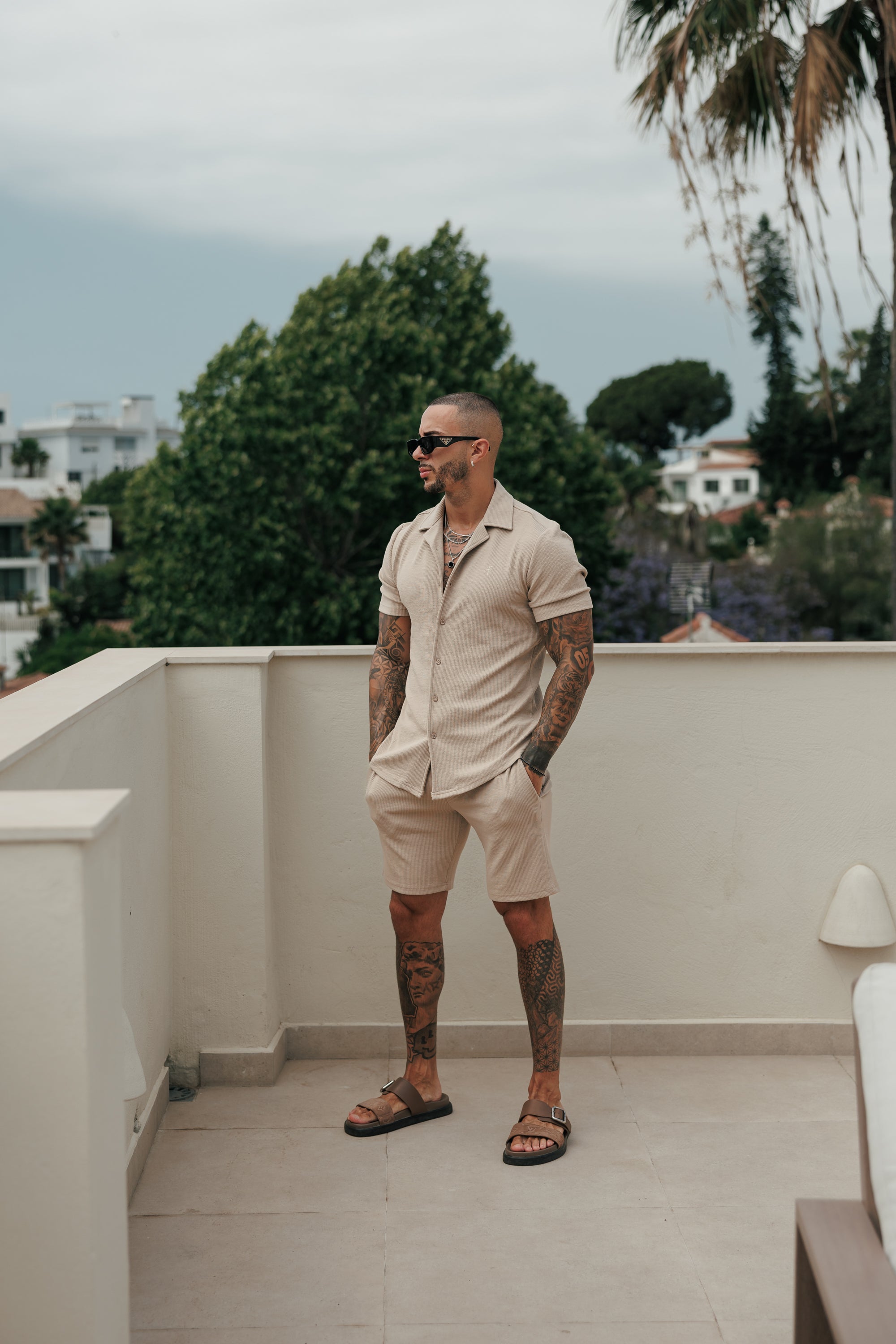 Jersey Cord Beige Shorts - FSR081